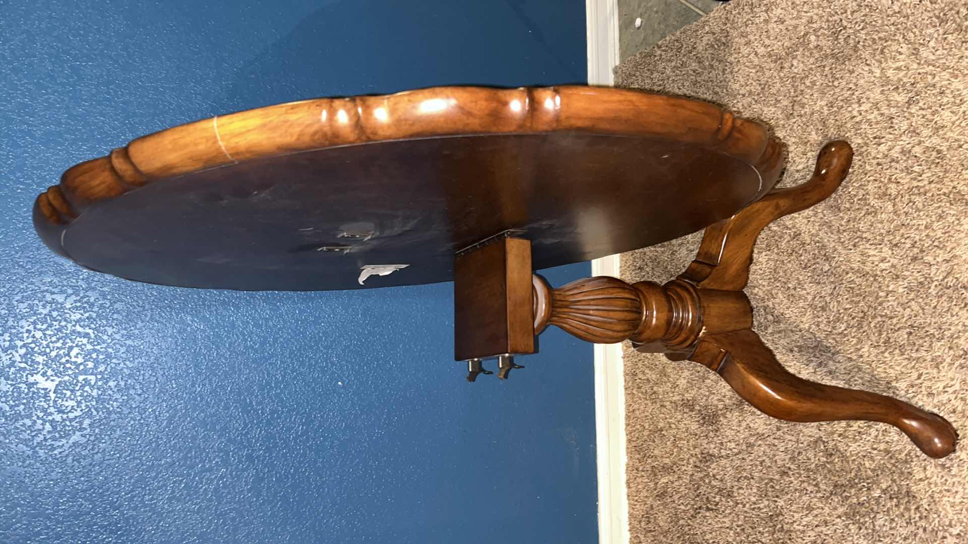 View 7 of MID-CENTURY PIE CRUST TILT TABLE 15” X 35” H28.25”