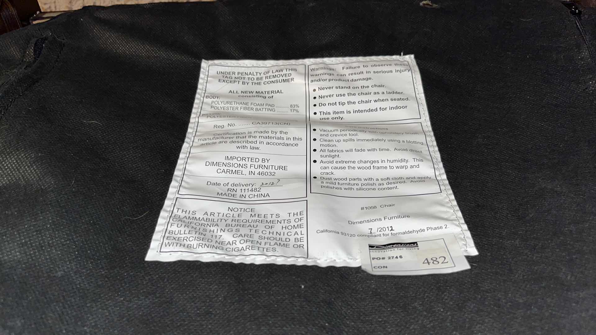 Photo 1 of SLIPPER CHAIR 25” X 25.5” H29”