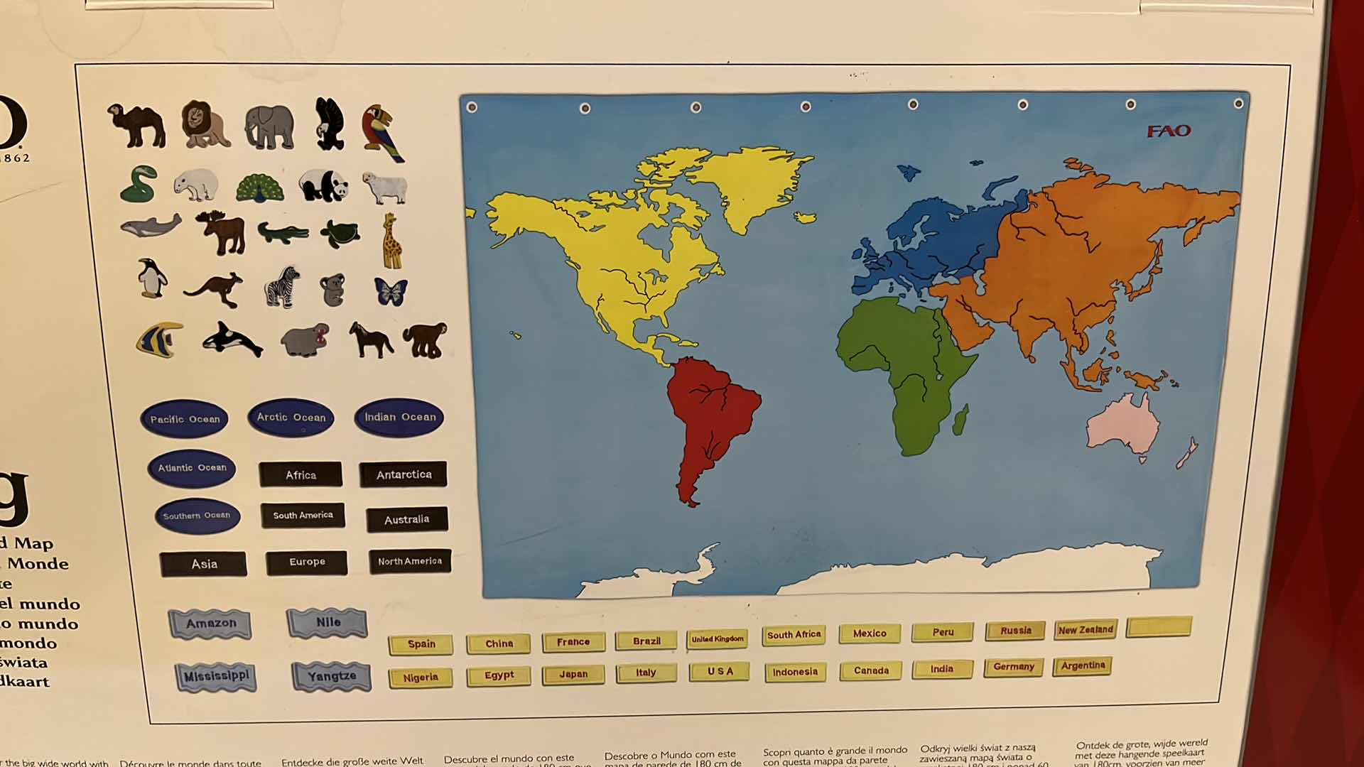 Photo 1 of NEW FAO BIG WORLD MAP 60+ PIECES