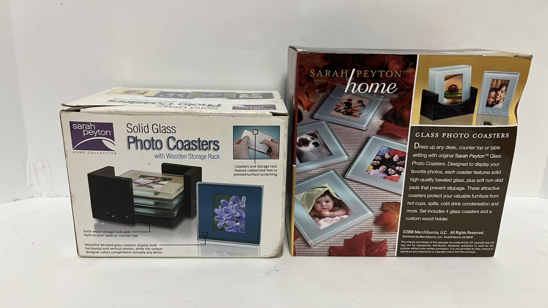 Photo 2 of NEW SARAH PEYTON GLASS PHOTO COASTERS 4 PC SET (2)