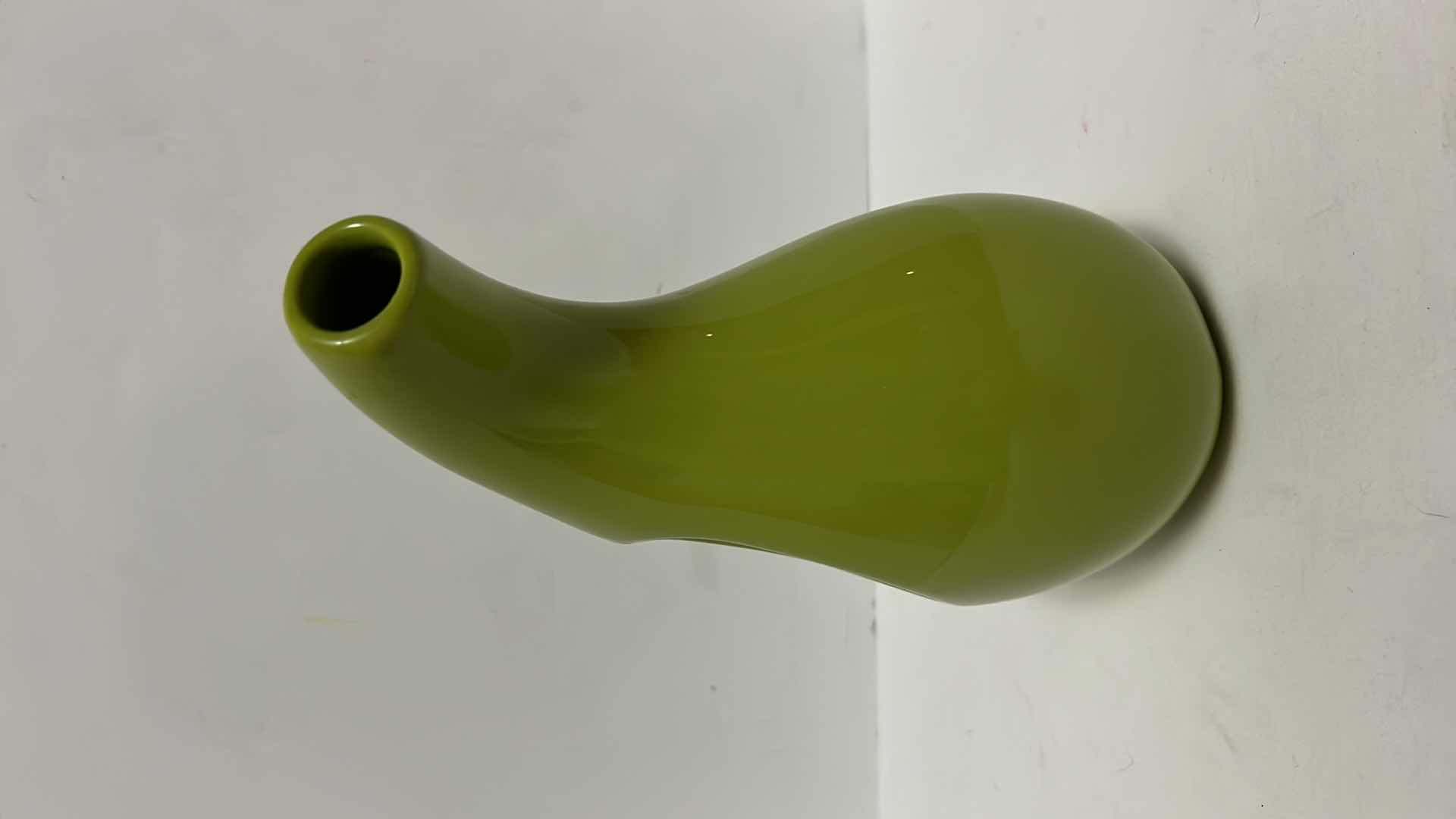 Photo 1 of RETRO GREEN/WHITE STRIPED VASE 9.75” & CERAMIC WATERING POT