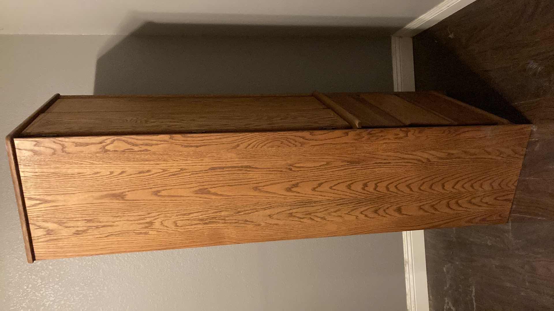 Photo 1 of VINTAGE OAK 3 DRAWER ARMOIRE 25” X 18” H75.5”