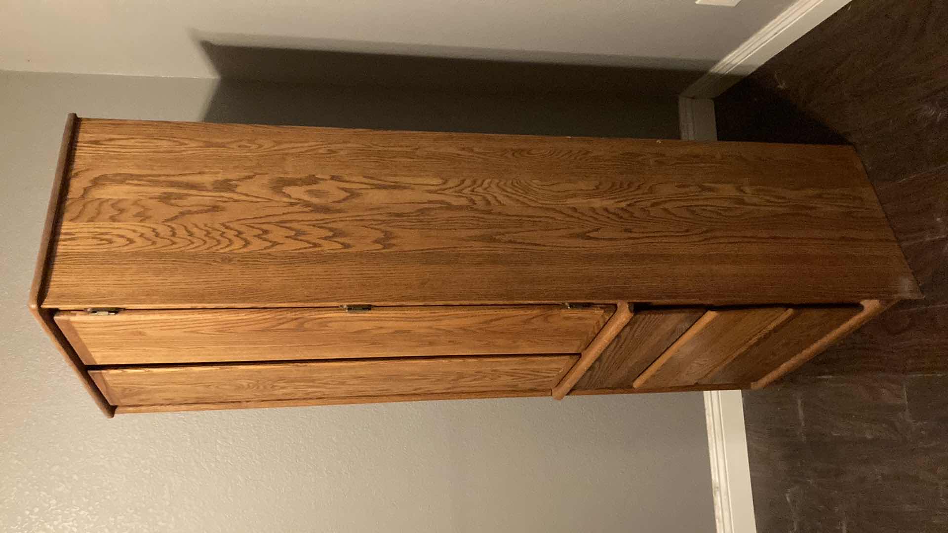 Photo 1 of VINTAGE OAK 3 DRAWER ARMOIRE 25” X 18” H75.5”