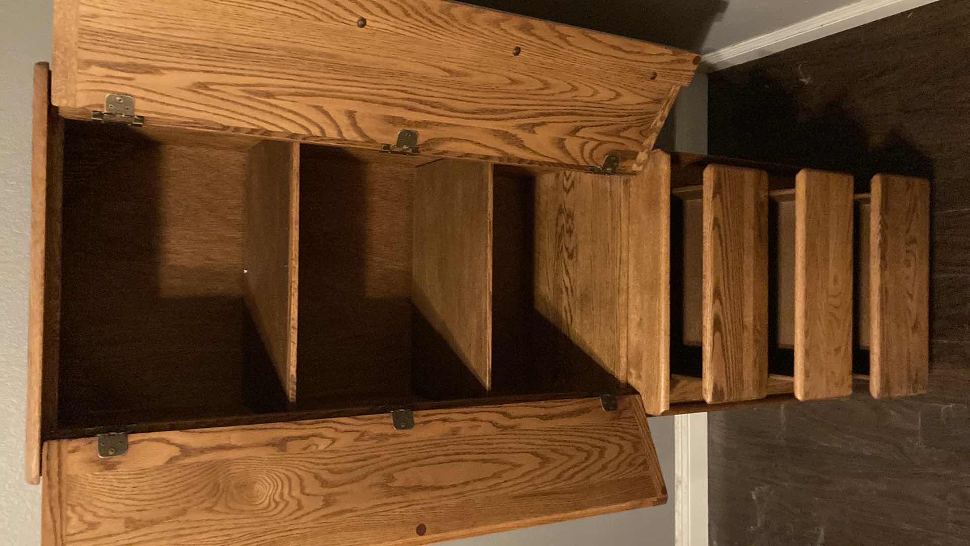 Photo 1 of VINTAGE OAK 3 DRAWER ARMOIRE 25” X 18” H75.5”