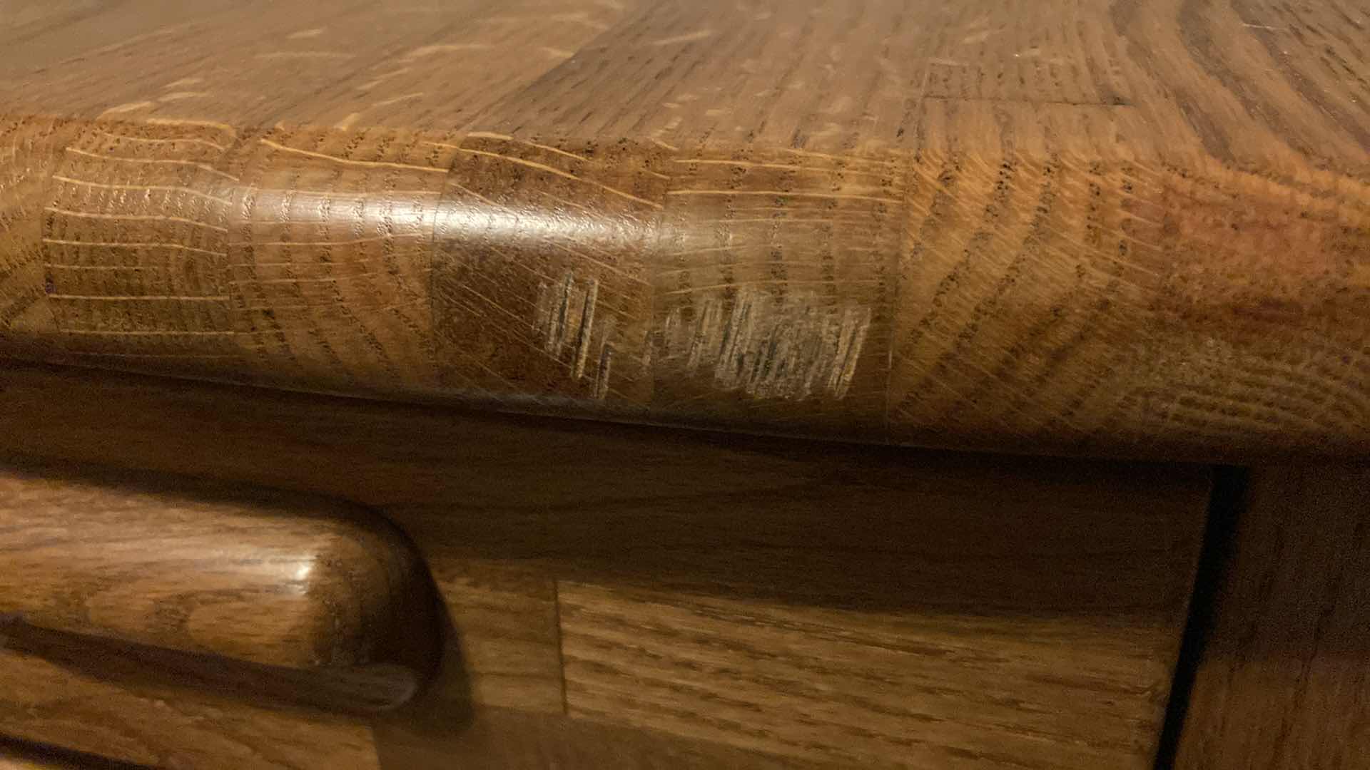 Photo 1 of BROYHILL SOLID OAK SIDE TABLE 24.5” X 27” H20”