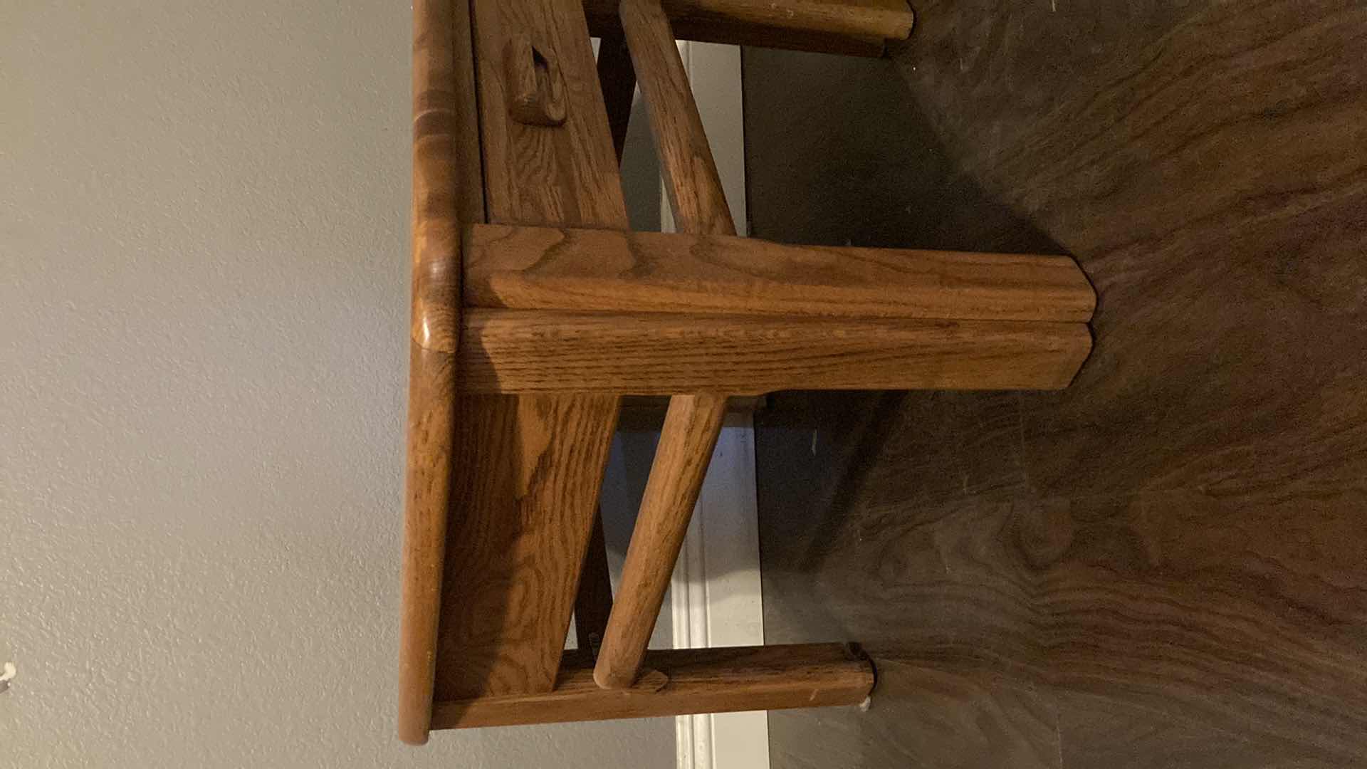 Photo 1 of BROYHILL SOLID OAK SIDE TABLE 24.5” X 27” H20”