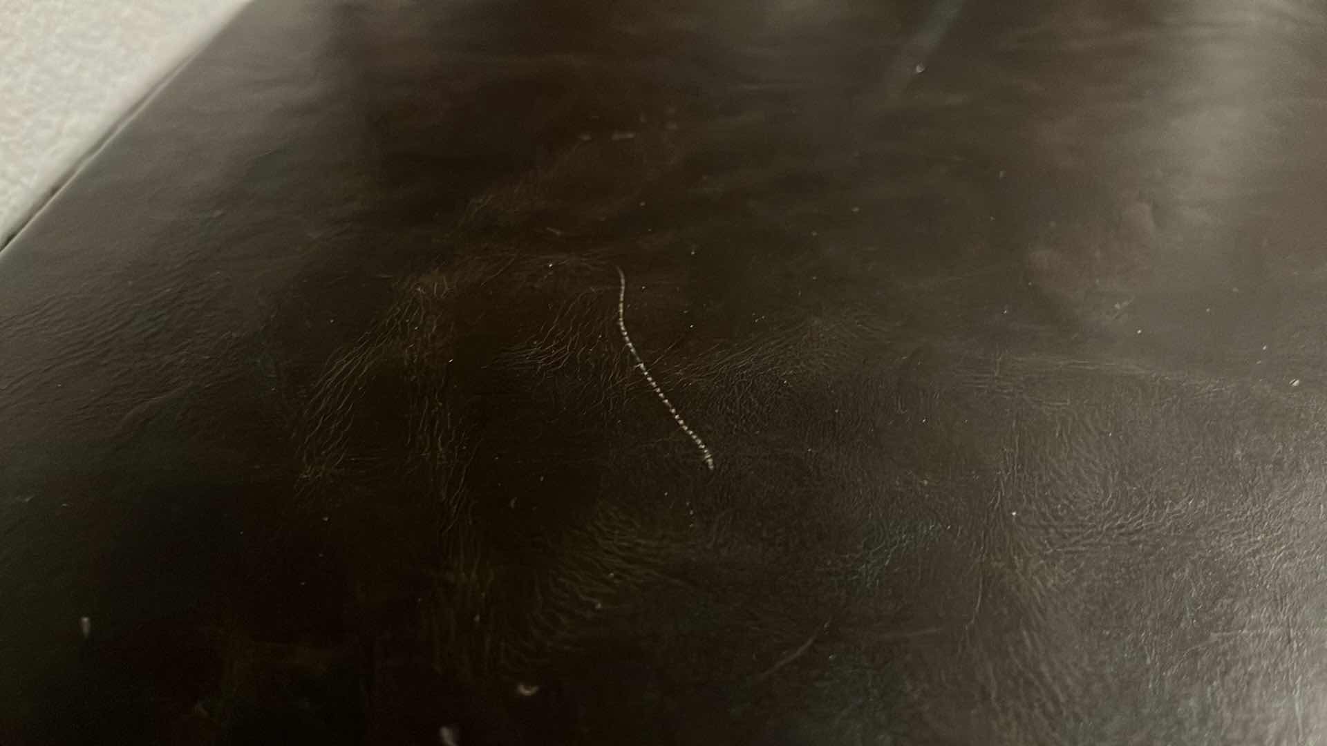 Photo 1 of 19TH CENTURY STYLE  PARTNERS WRITING DESK W 10 DRAWERS & BROWN LEATHER STYLE TOP W BRONZE UPHOLSTERY TACKS 32” W X 52” L 30.75”