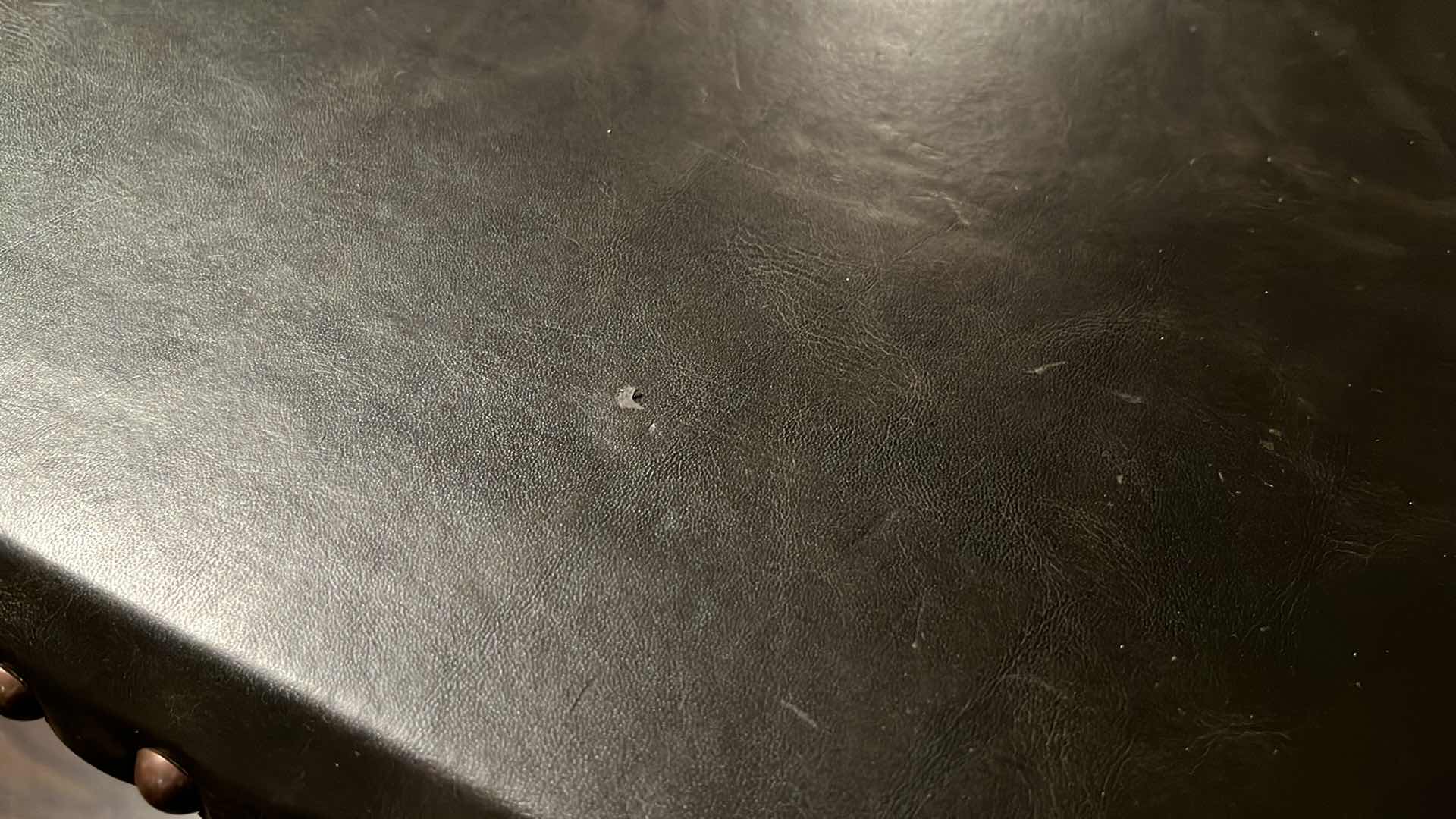 Photo 1 of 19TH CENTURY STYLE  PARTNERS WRITING DESK W 10 DRAWERS & BROWN LEATHER STYLE TOP W BRONZE UPHOLSTERY TACKS 32” W X 52” L 30.75”