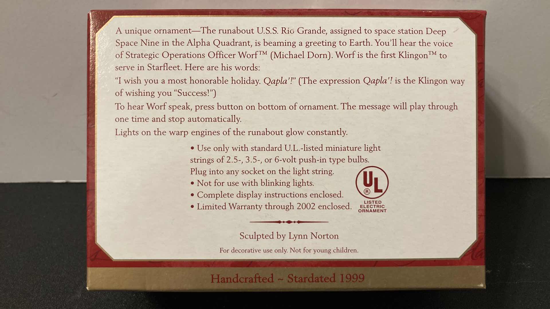 Photo 1 of NEW HALLMARK KEEPSAKE STAR TREK RUNABOUT USS RIO GRANDE COLLECTORS SERIES ORNAMENT