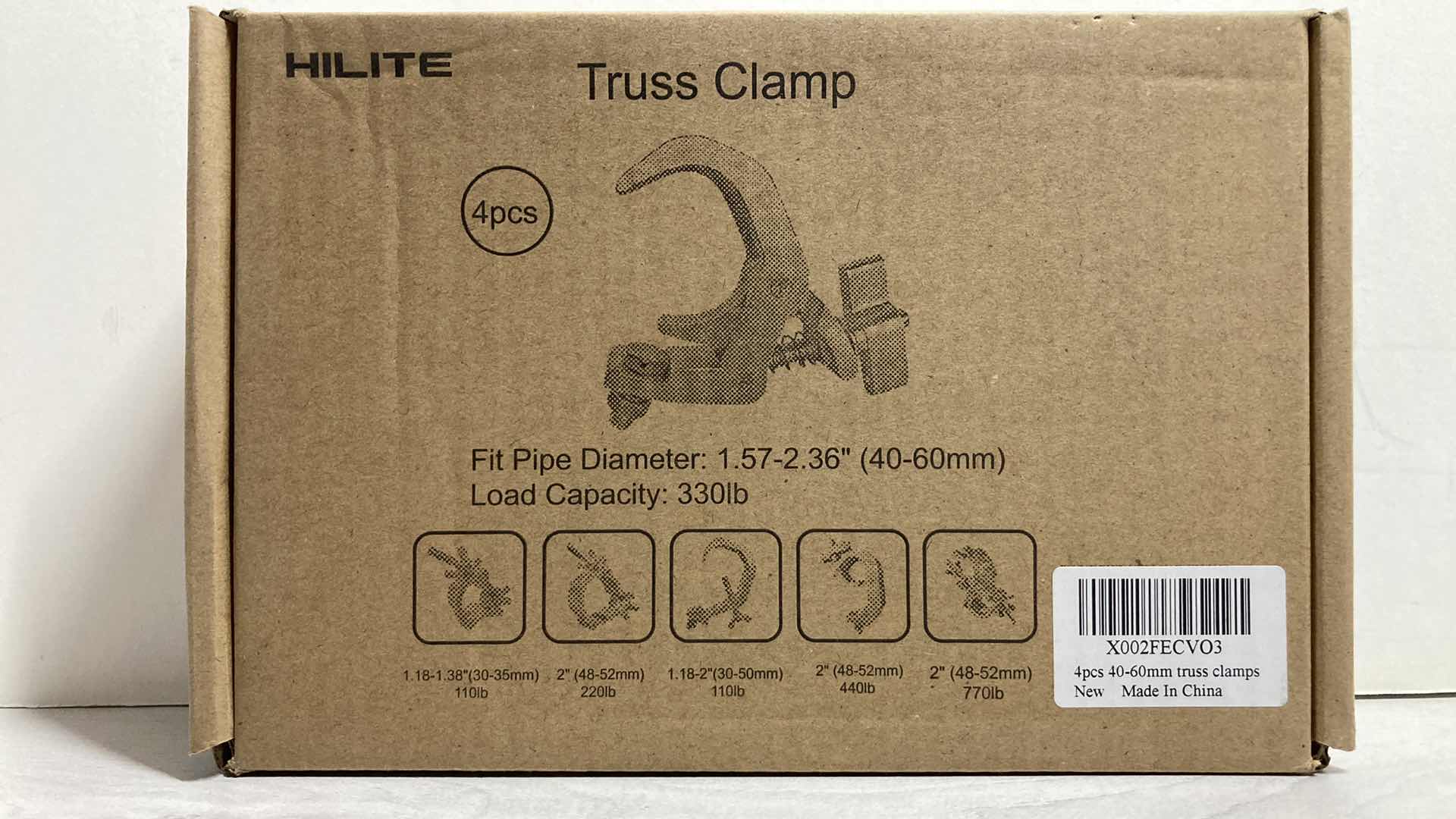 Photo 1 of HILITE TRUSS CLAMP FIT PIPE LOAD CAP 330LB 1.57”-2.36” 40mm-60mm (3PCS)