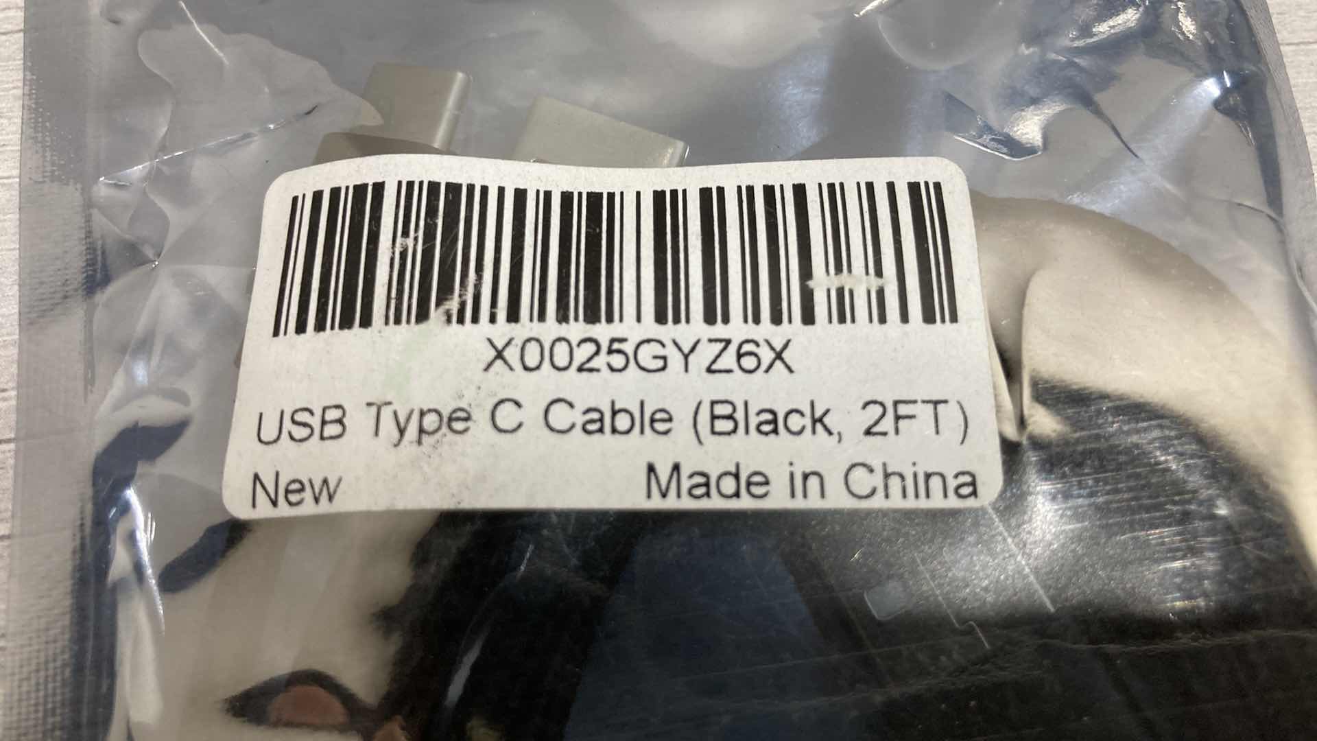 Photo 1 of NEW USB TYPE C 2FT BLACK CHARGER CORDS 2PK (5)