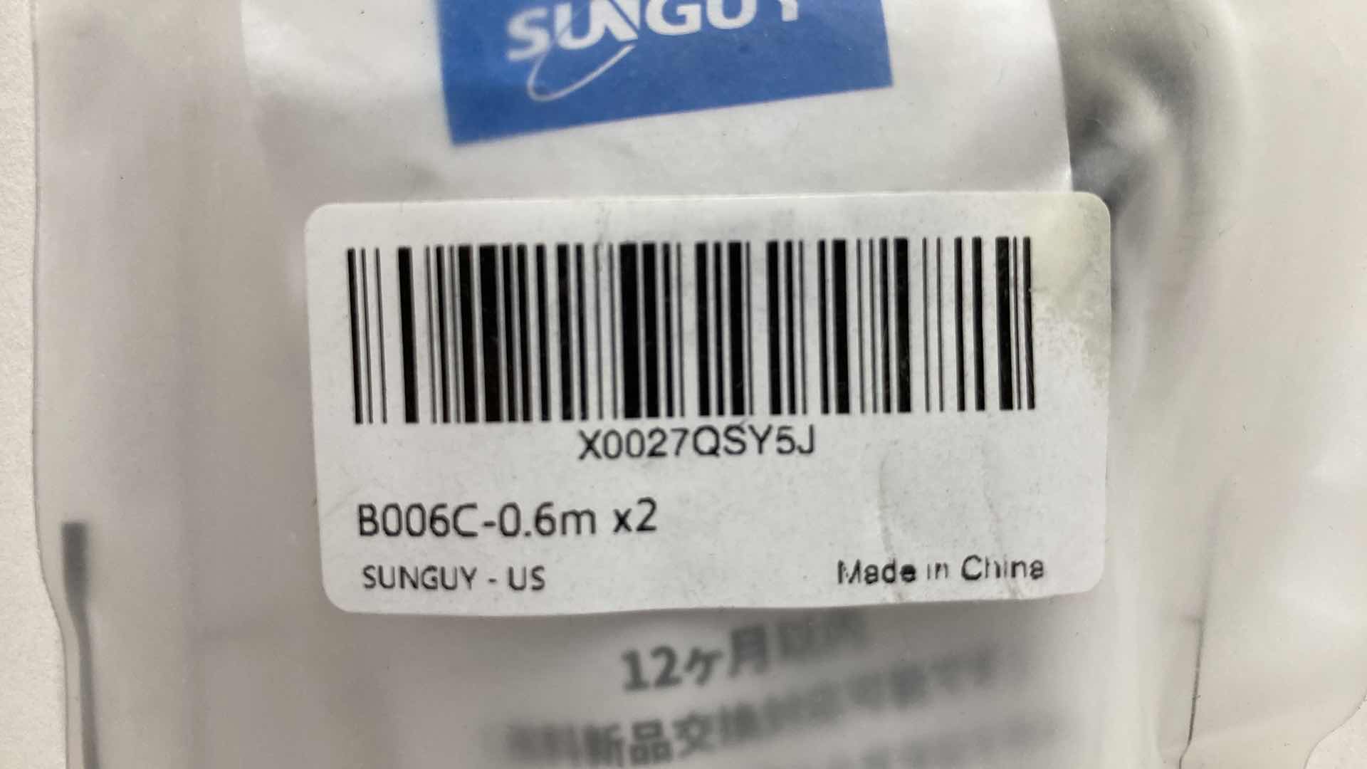 Photo 1 of NEW SUNGUY USB TYPE C CORDS 2PK (5)