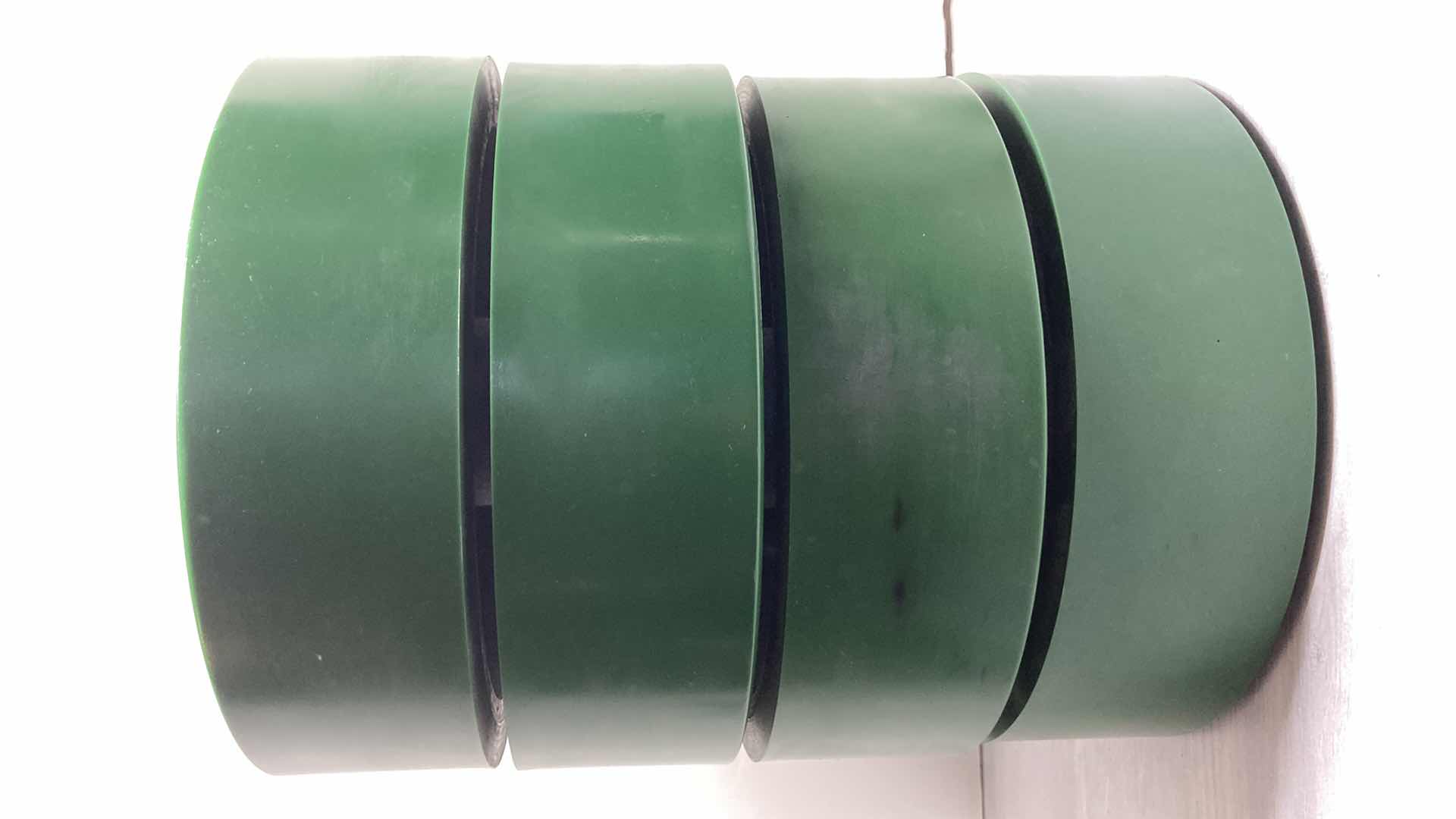 Photo 1 of POLYURETHANE TREAD KEYED DRIVE WHEELS (4) 10” X 3” 26mm BORE