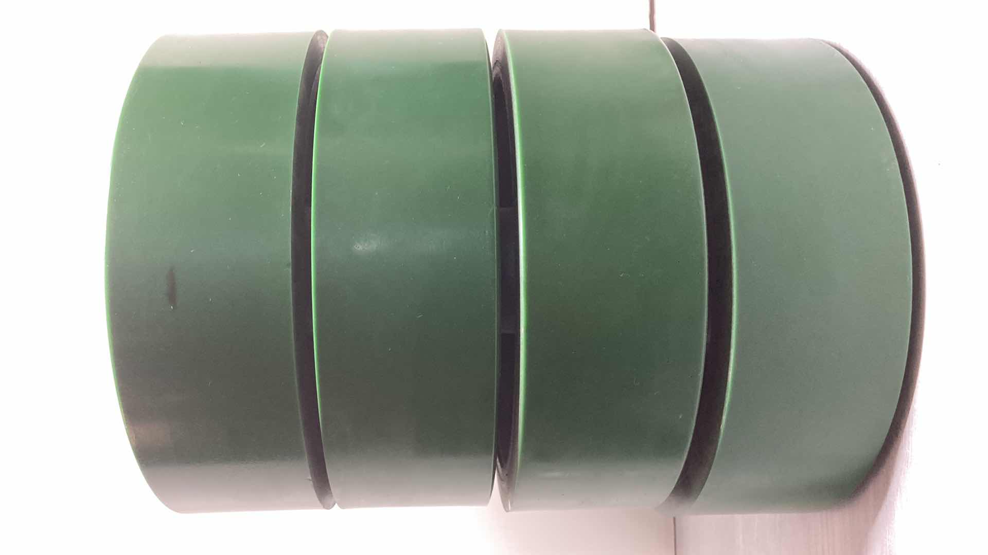 Photo 1 of POLYURETHANE TREAD KEYED DRIVE WHEELS (4) 10” X 3” 26mm BORE