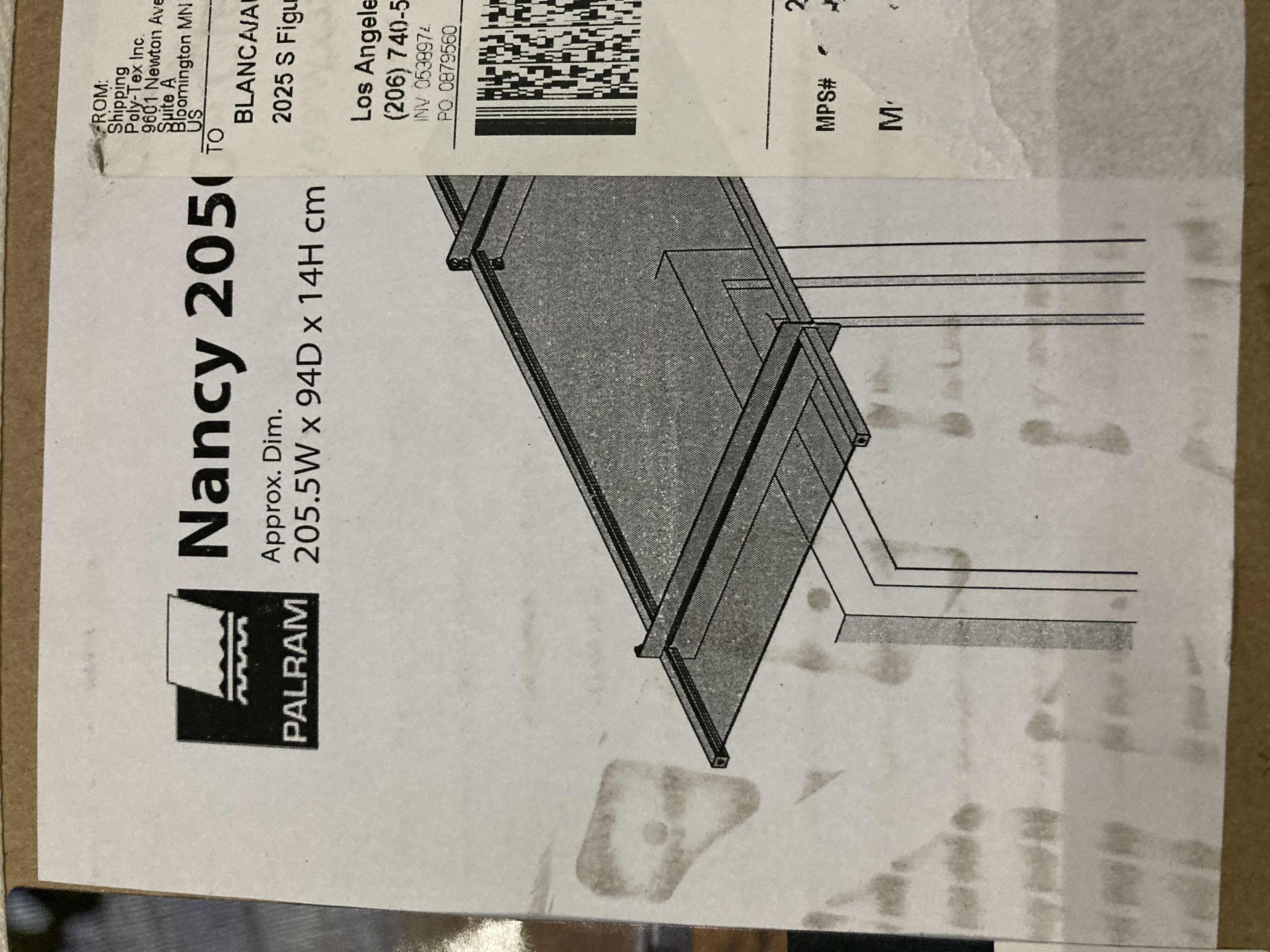 Photo 1 of NEW PALRAM CANOPIA CLEAR ACRYLIC W BLACK TRIM DOOR AWNING MODEL NANCY 2050 7’ X 3’ (2)