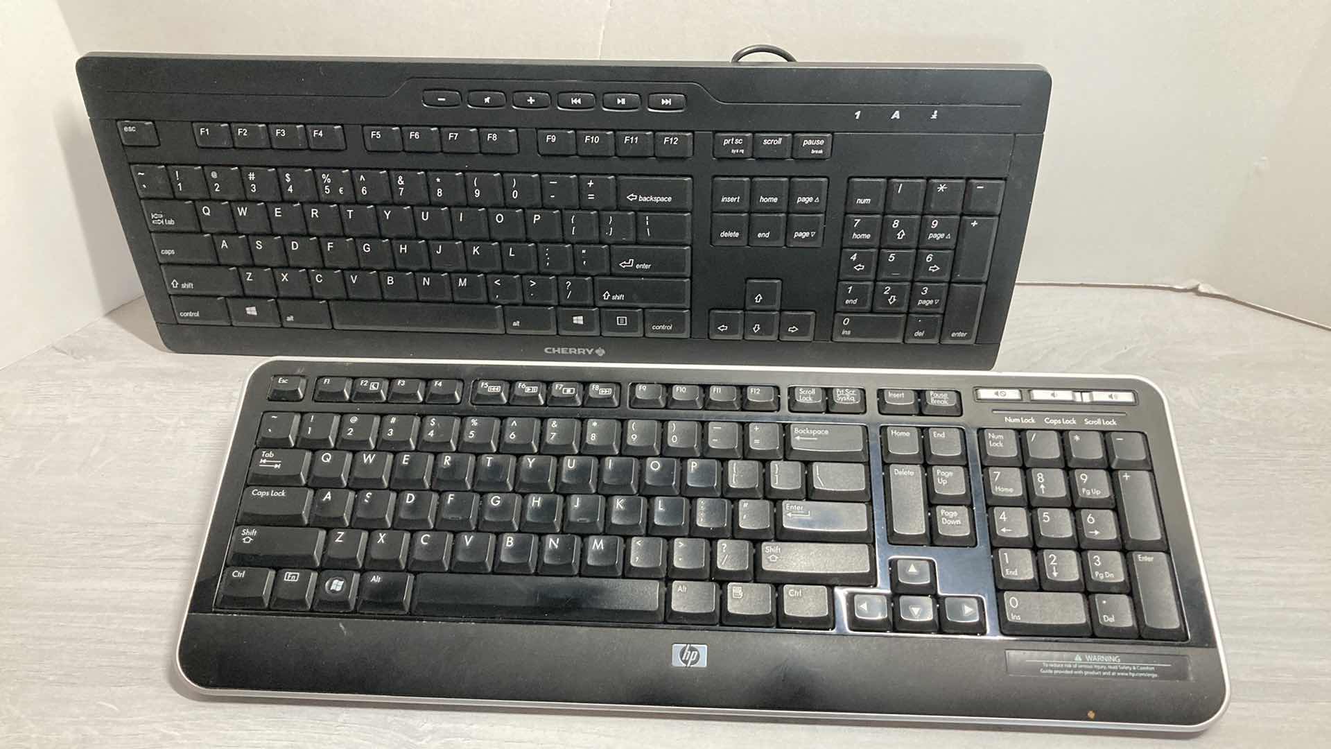 Photo 1 of CHERRY CORDED KEYBOARD MODEL G230 & HP CORDED KEYBOARD MODEL KU-0841