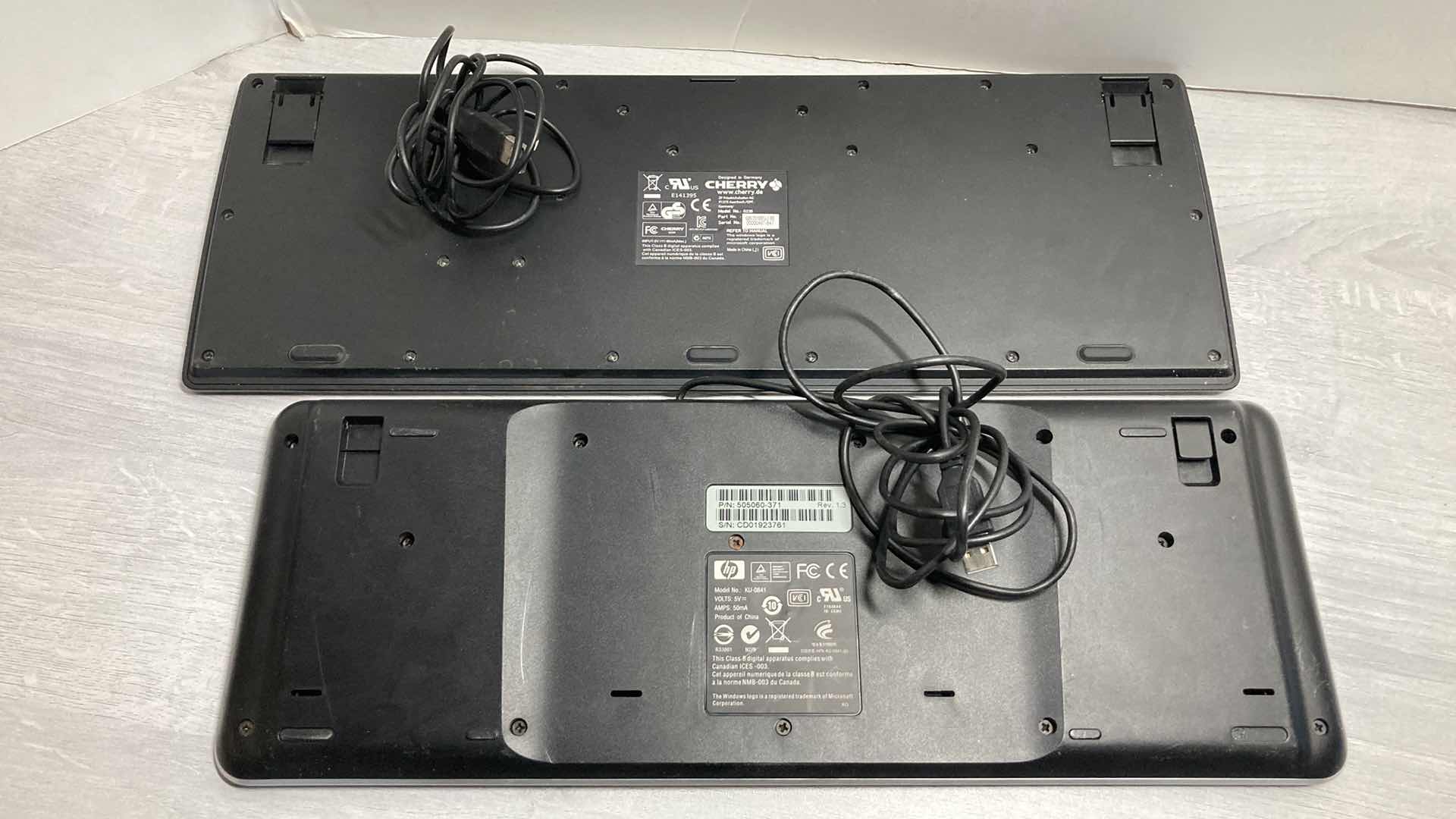Photo 1 of CHERRY CORDED KEYBOARD MODEL G230 & HP CORDED KEYBOARD MODEL KU-0841