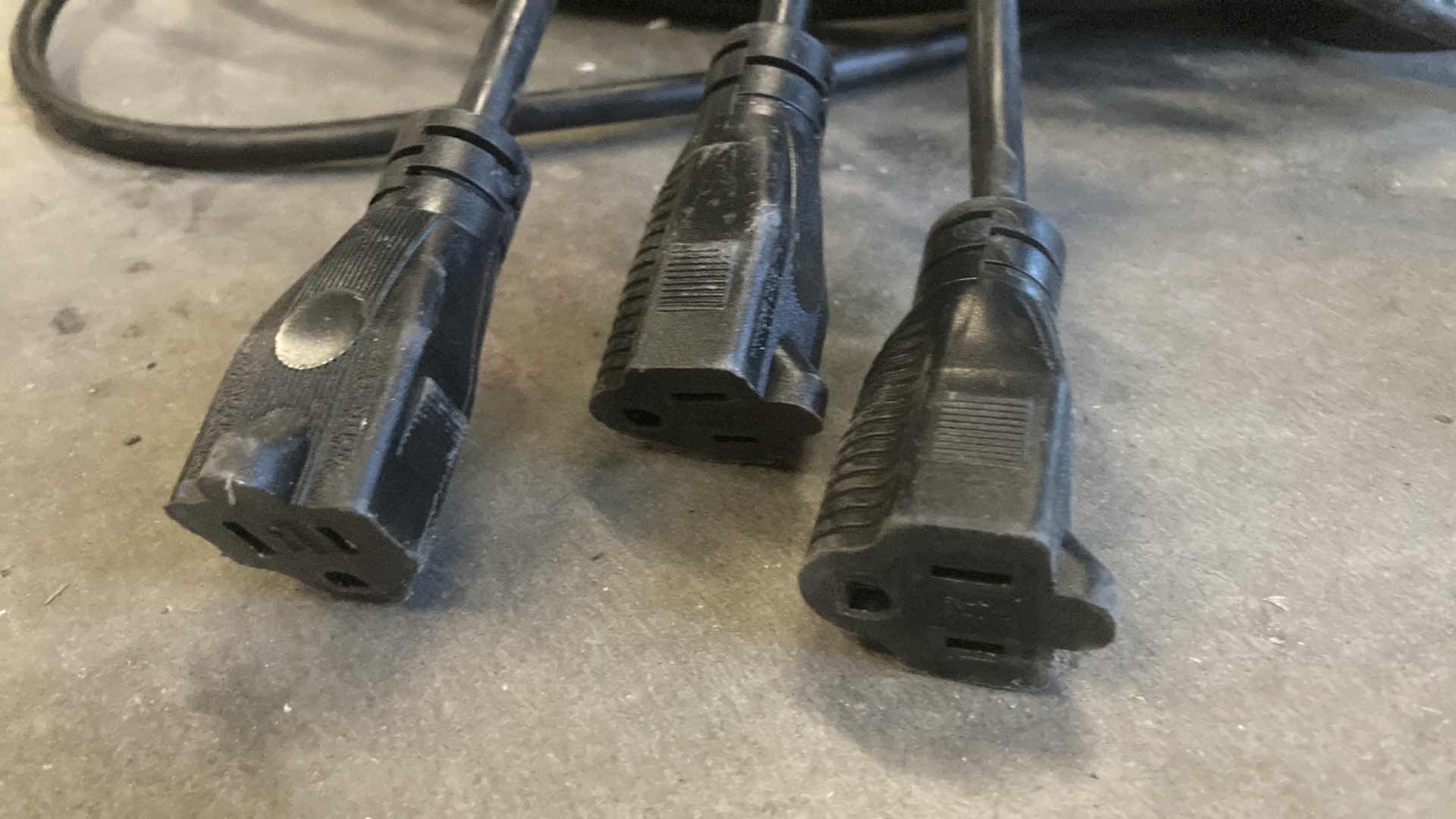 Photo 1 of BLACK 50FT EXTENSION CORDS (3)