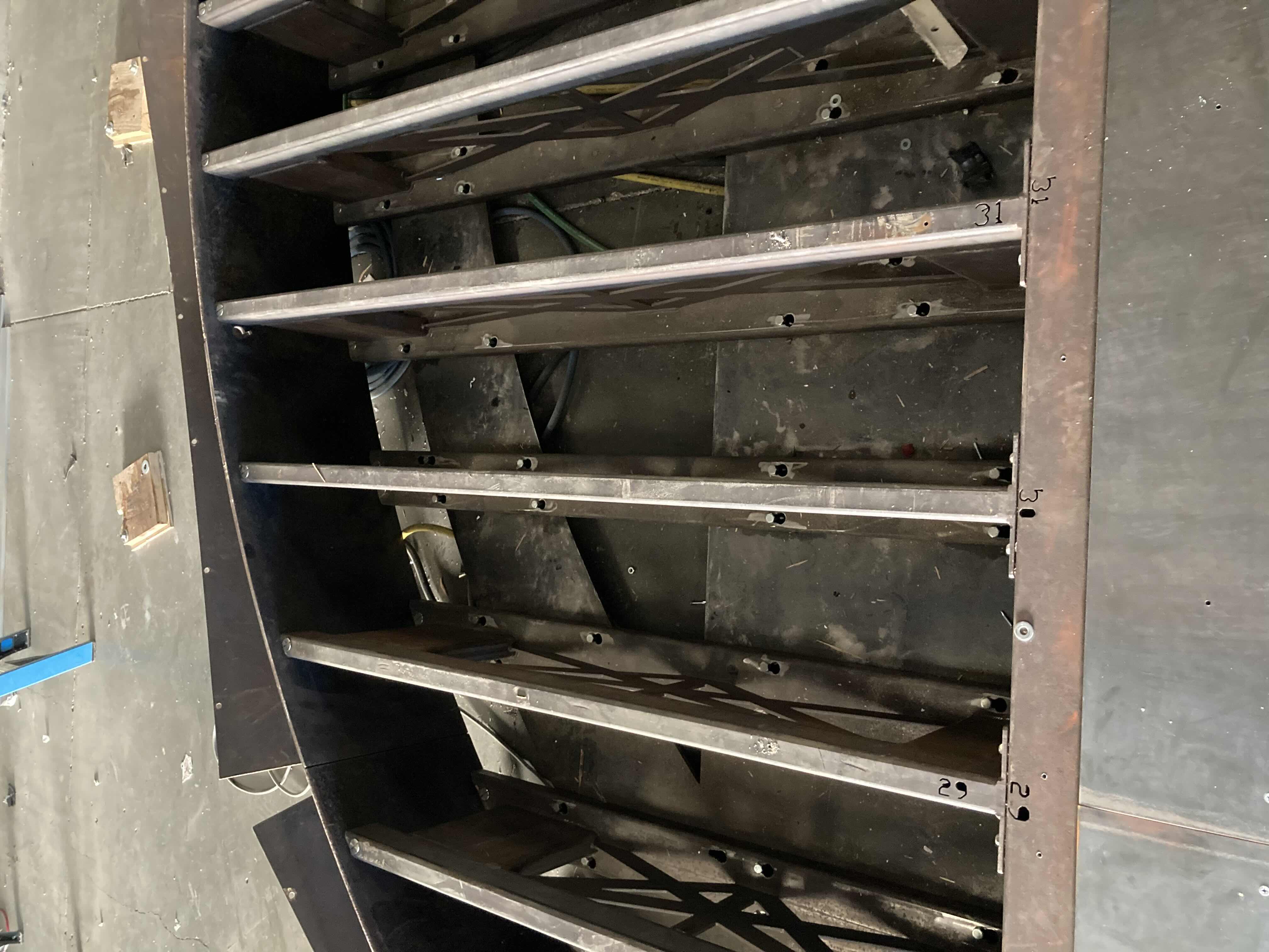 Photo 1 of CUSTOM FABRICATED HEAVY-DUTY STEEL AIR HOSE OPERATED VEHICLE PLATFORM W 19 AIR HOSES FOR BAG LIFT- VARIOUS LENGTHS & PSI CAPACITY 353” X 282” H23” (APPOX 2-3TONS)