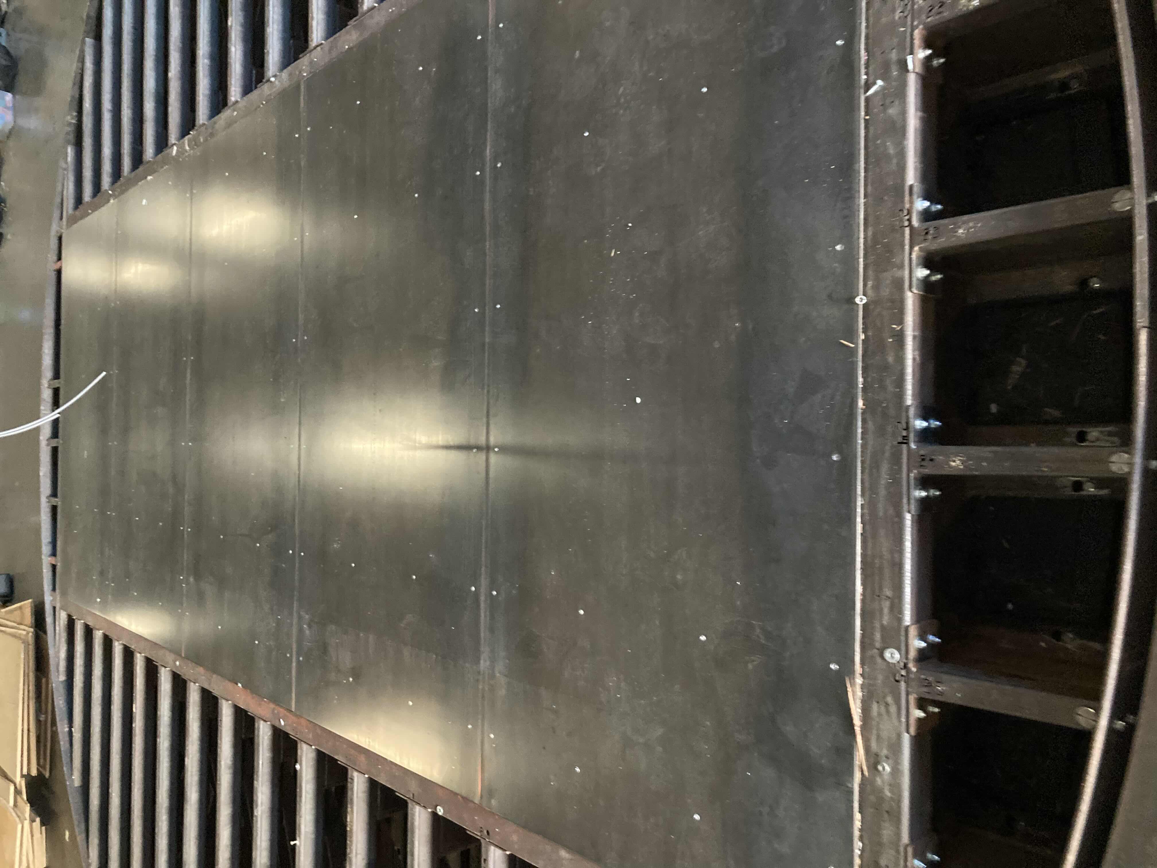 Photo 1 of CUSTOM FABRICATED HEAVY-DUTY STEEL AIR HOSE OPERATED VEHICLE PLATFORM W 19 AIR HOSES FOR BAG LIFT- VARIOUS LENGTHS & PSI CAPACITY 353” X 282” H23” (APPOX 2-3TONS)