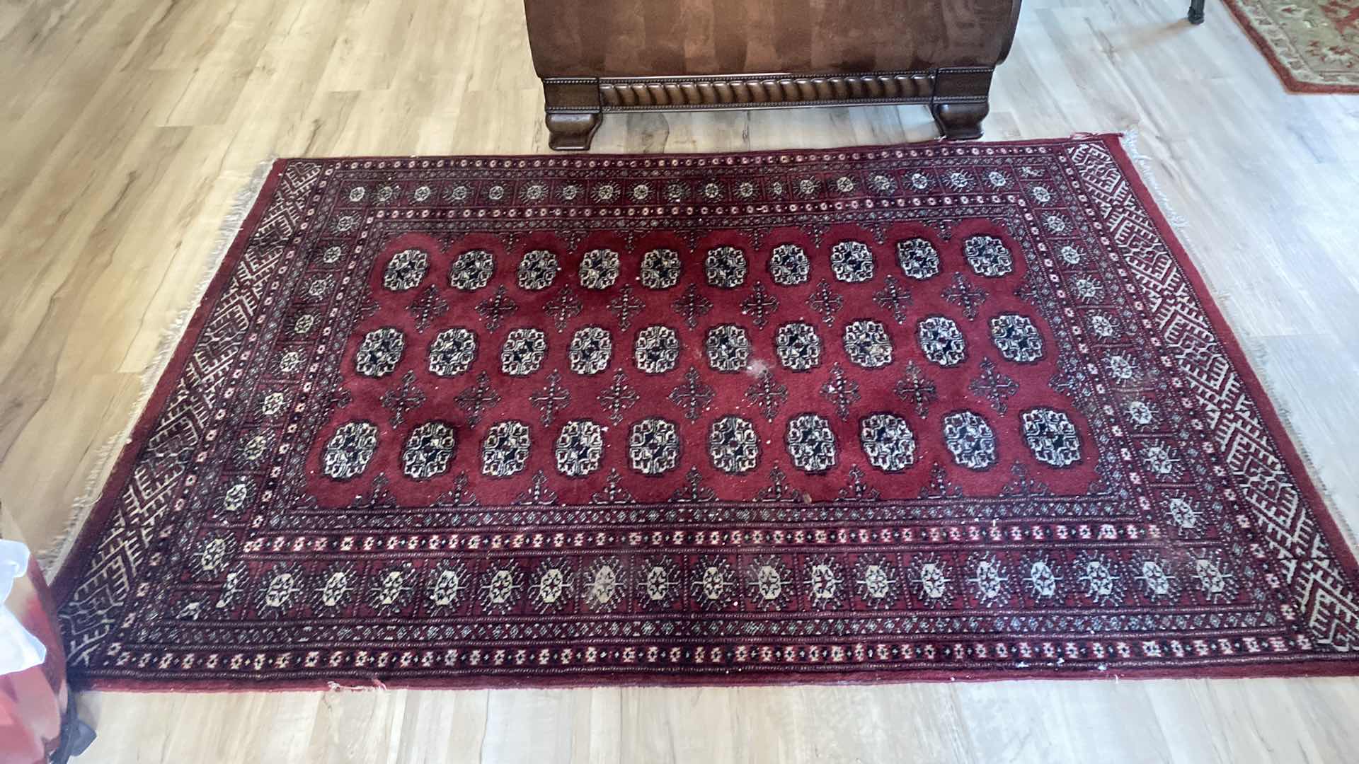 Photo 1 of VINTAGE GEOMETRIC BOKARA RUG
