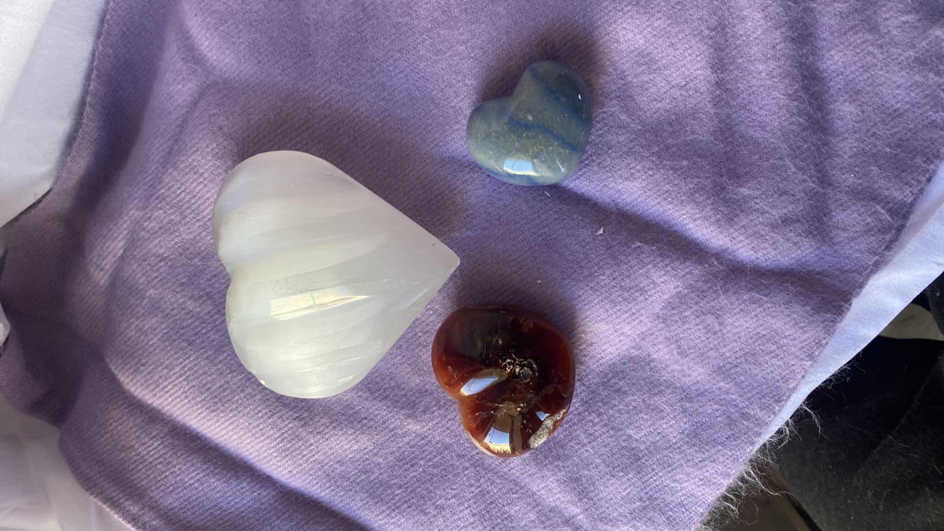 Photo 1 of SATIN SPAR HEART STONE
CARNELIAN AGATE HEART STONE
BLUE AVENTURINE HEART STONE