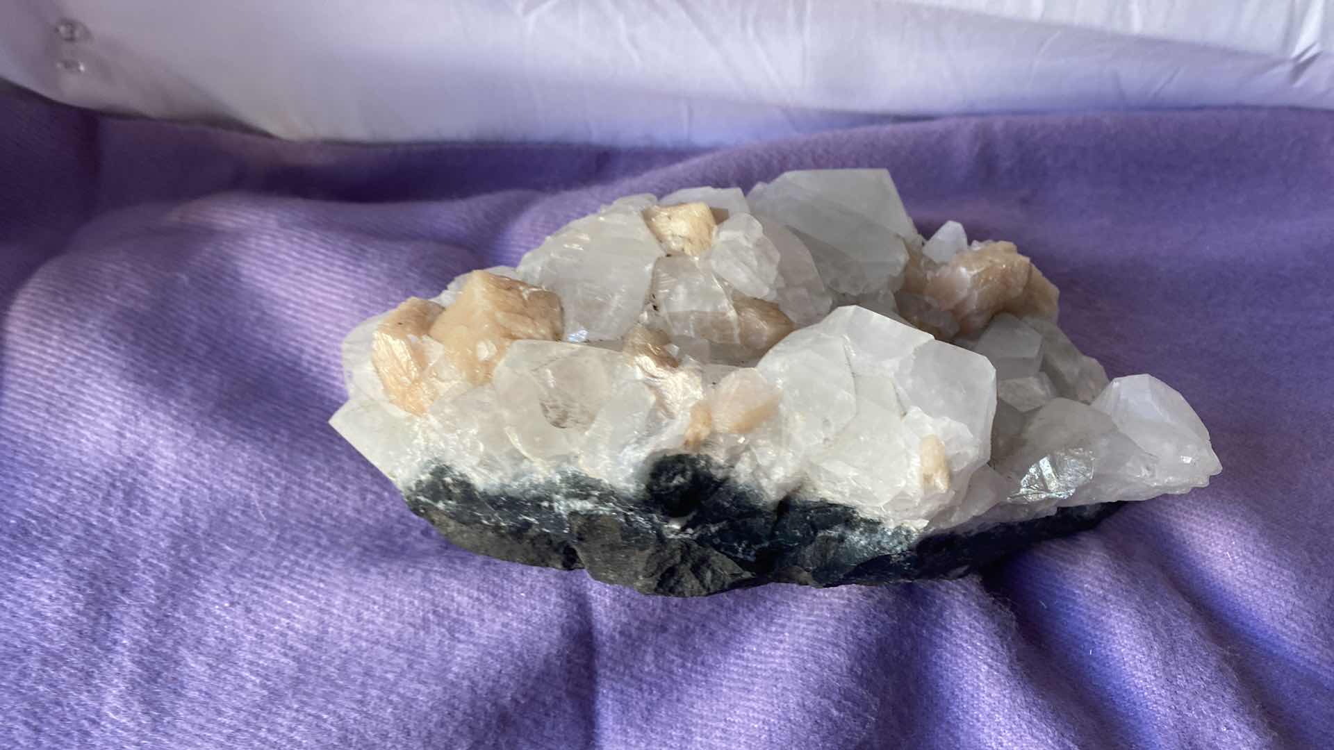 Photo 4 of STILBITE ON APOPHYLLITE CRYSTAL CLUSTER