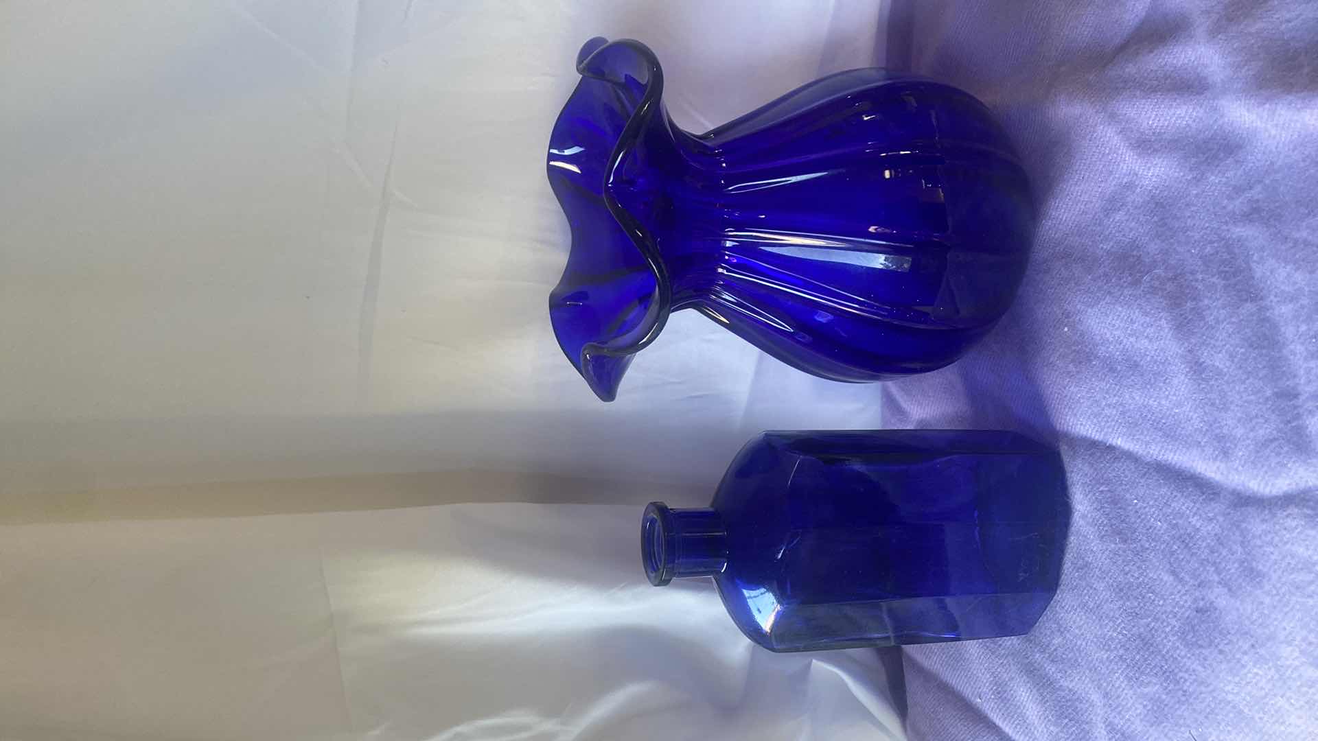 Photo 1 of BLUE DECORATIVE GLASS VASES