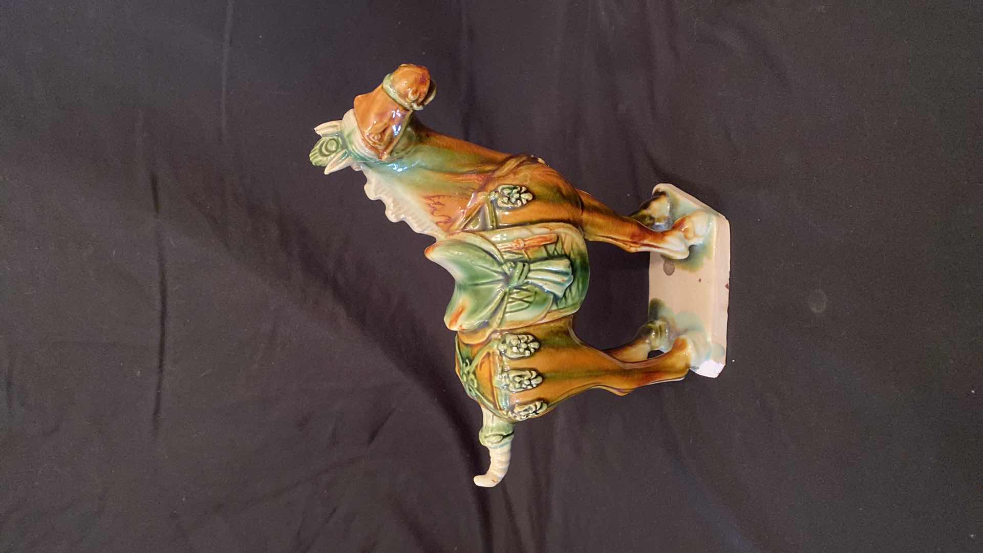 Photo 1 of CHINA DRIP GLAZE POTTERY WAR HORSE