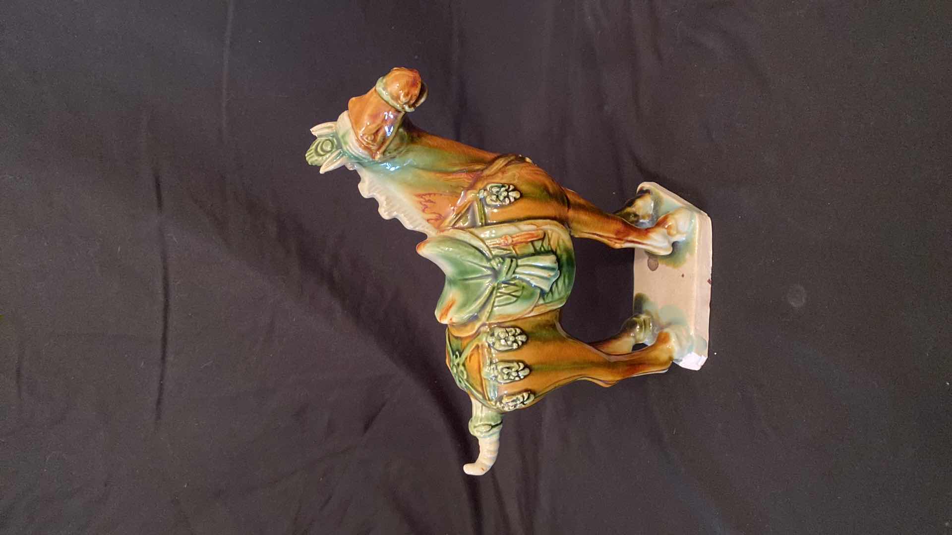 Photo 1 of CHINA DRIP GLAZE POTTERY WAR HORSE