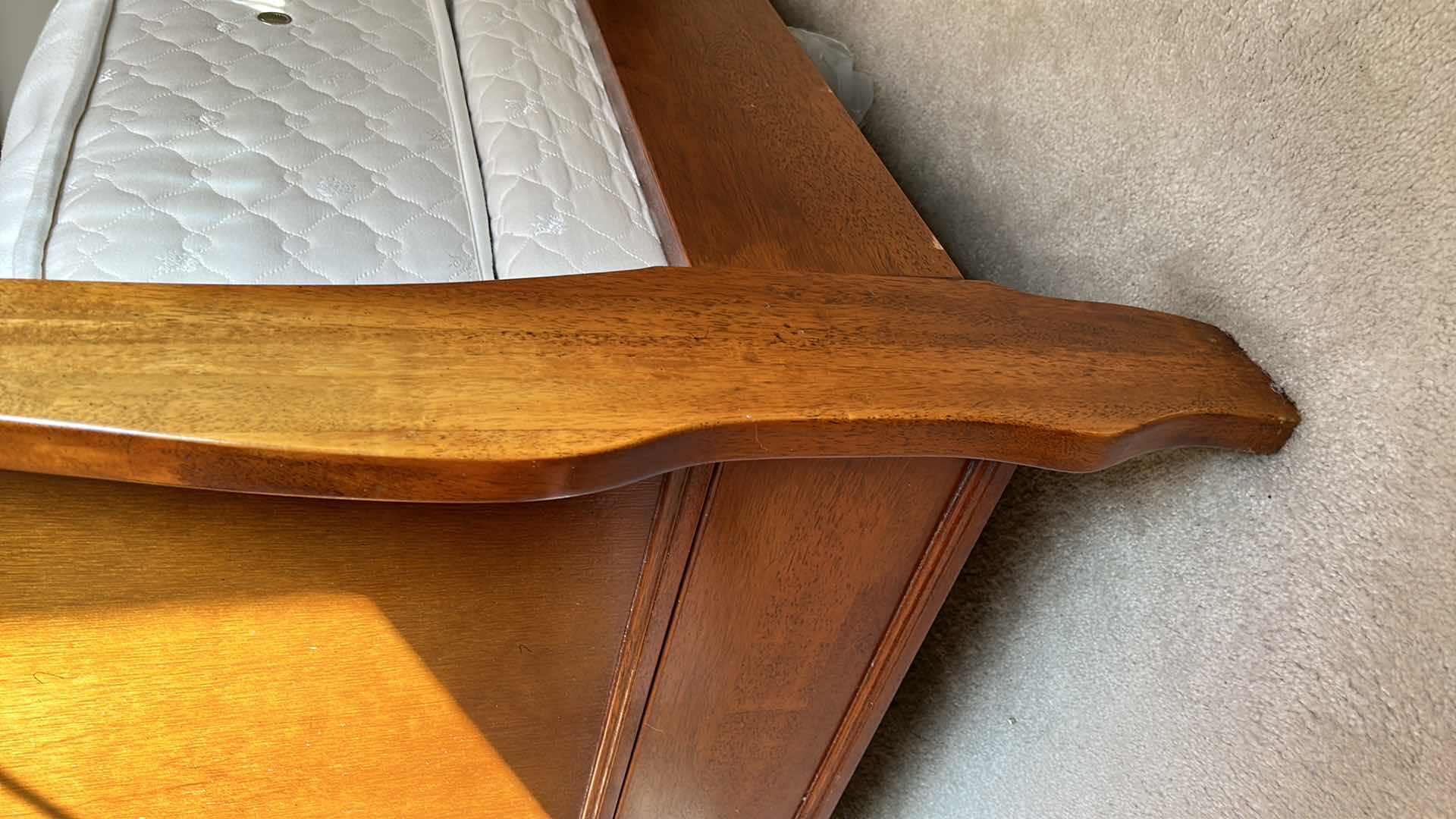 Photo 1 of QUEEN SLEIGH BED FRAME - MATTRESS IS NOT INCLUDED- BUYER TO BRING PROPER TOOLS AND ASSISTANCE