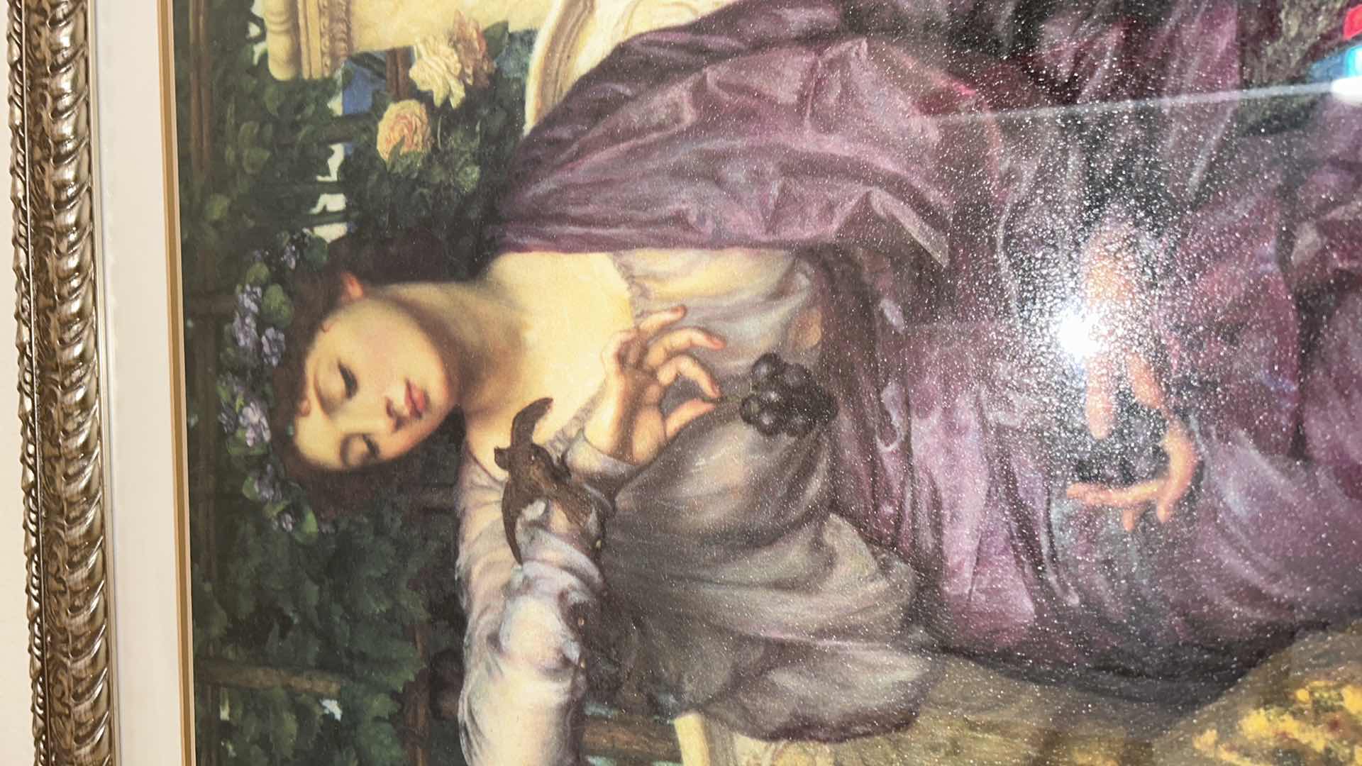 Photo 1 of FRAMED PRINT OF “LESBIA WITH HER SPARROW” - PRINT BY SIR EDWARD JOHN POYNTER - 30x36