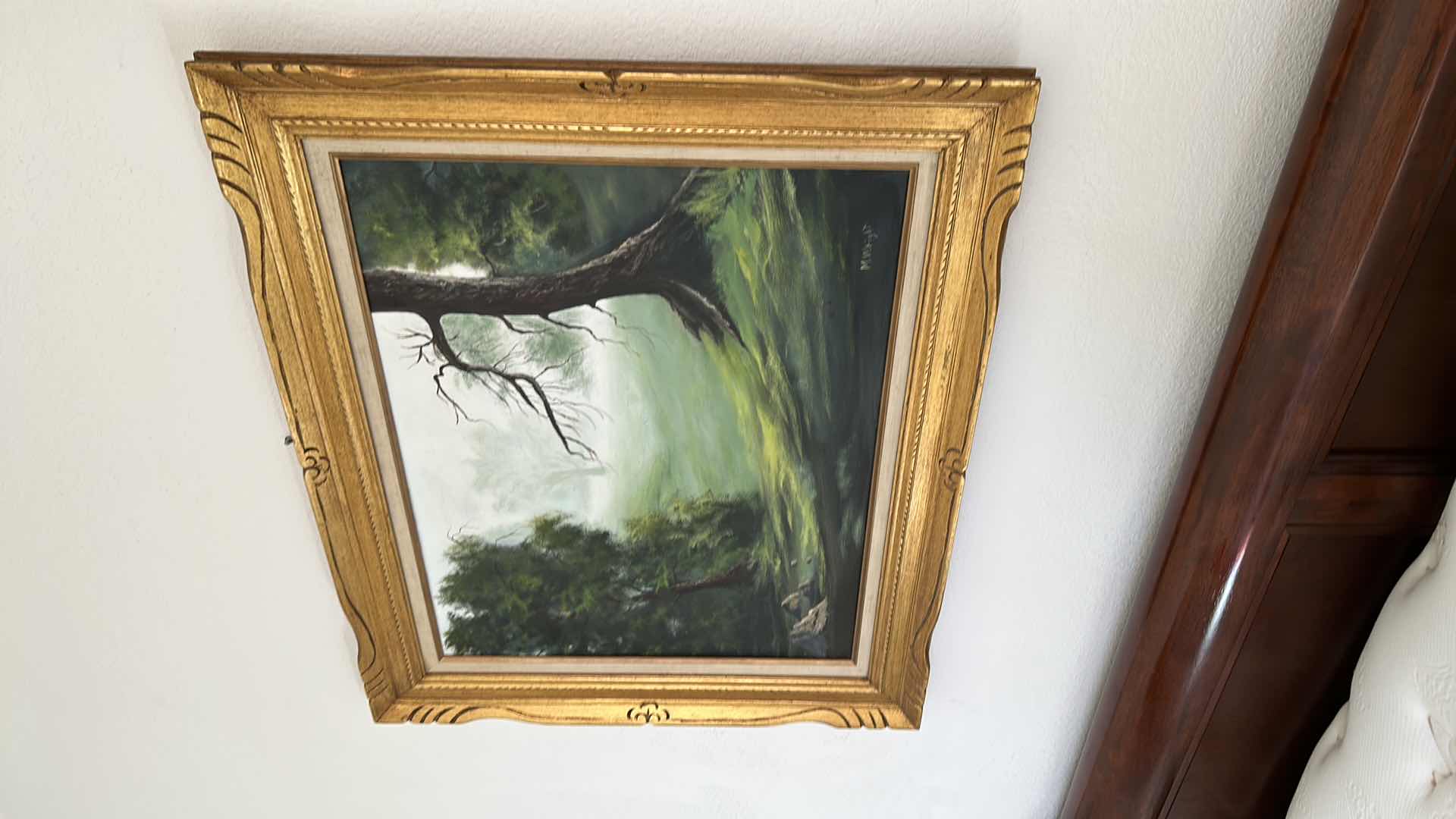 Photo 3 of FRAMED PAINTING OF TREES IN THE COUNTRY - SIGNED BY “M.WRIGHT” 35.5 x 30