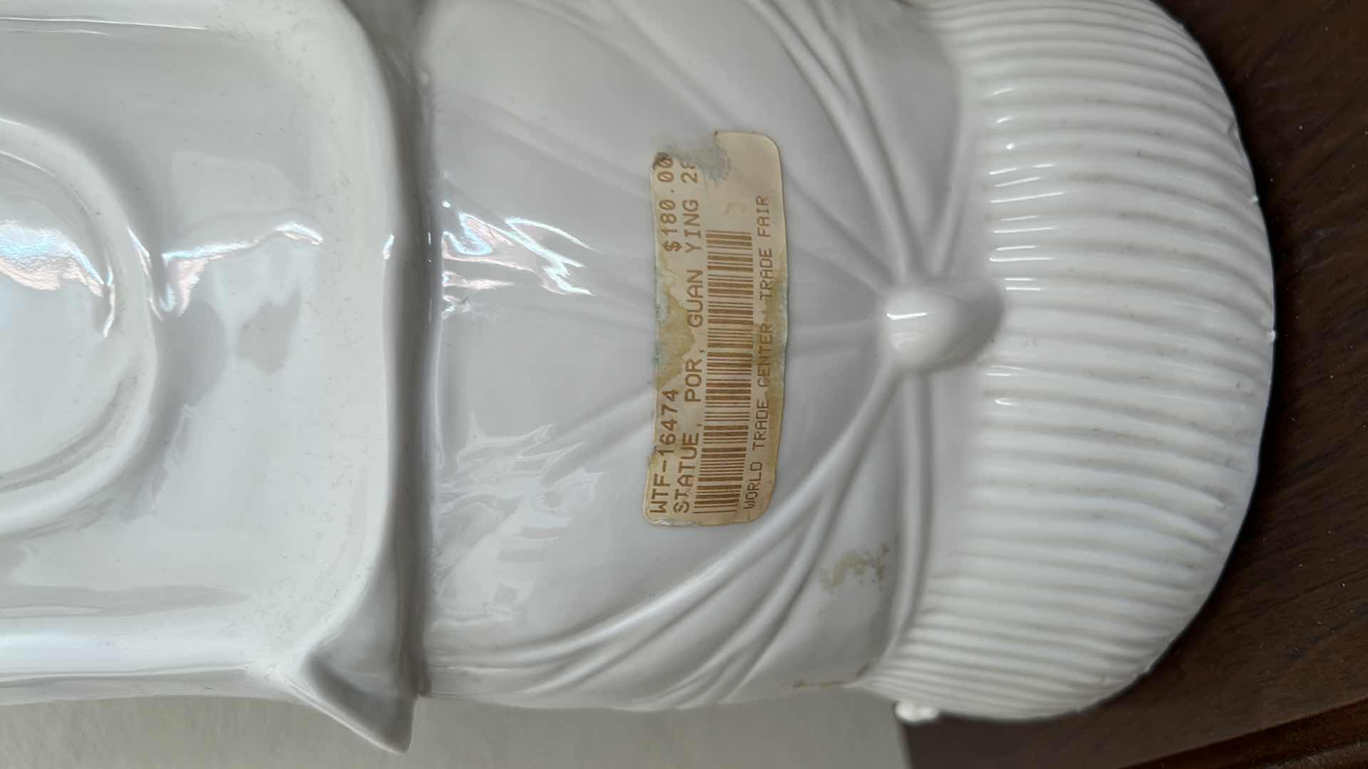 Photo 1 of 28” PORCELAIN GUAN YING STATUE