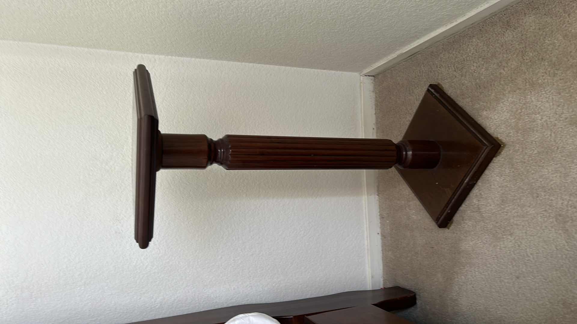 Photo 1 of WOODEN POLLARD STYLE SIDE TABLE - 28”H