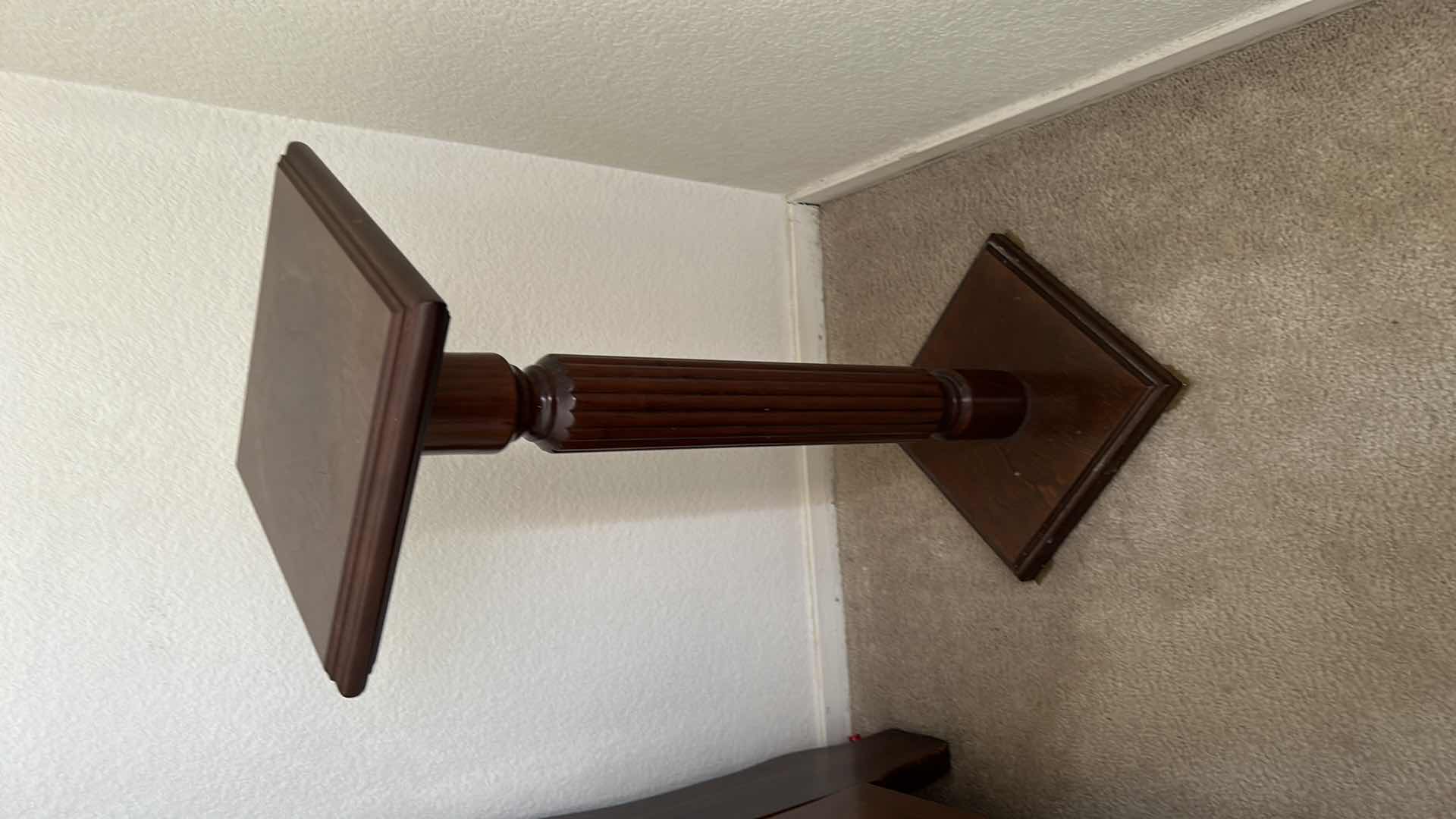 Photo 1 of WOODEN POLLARD STYLE SIDE TABLE - 28”H