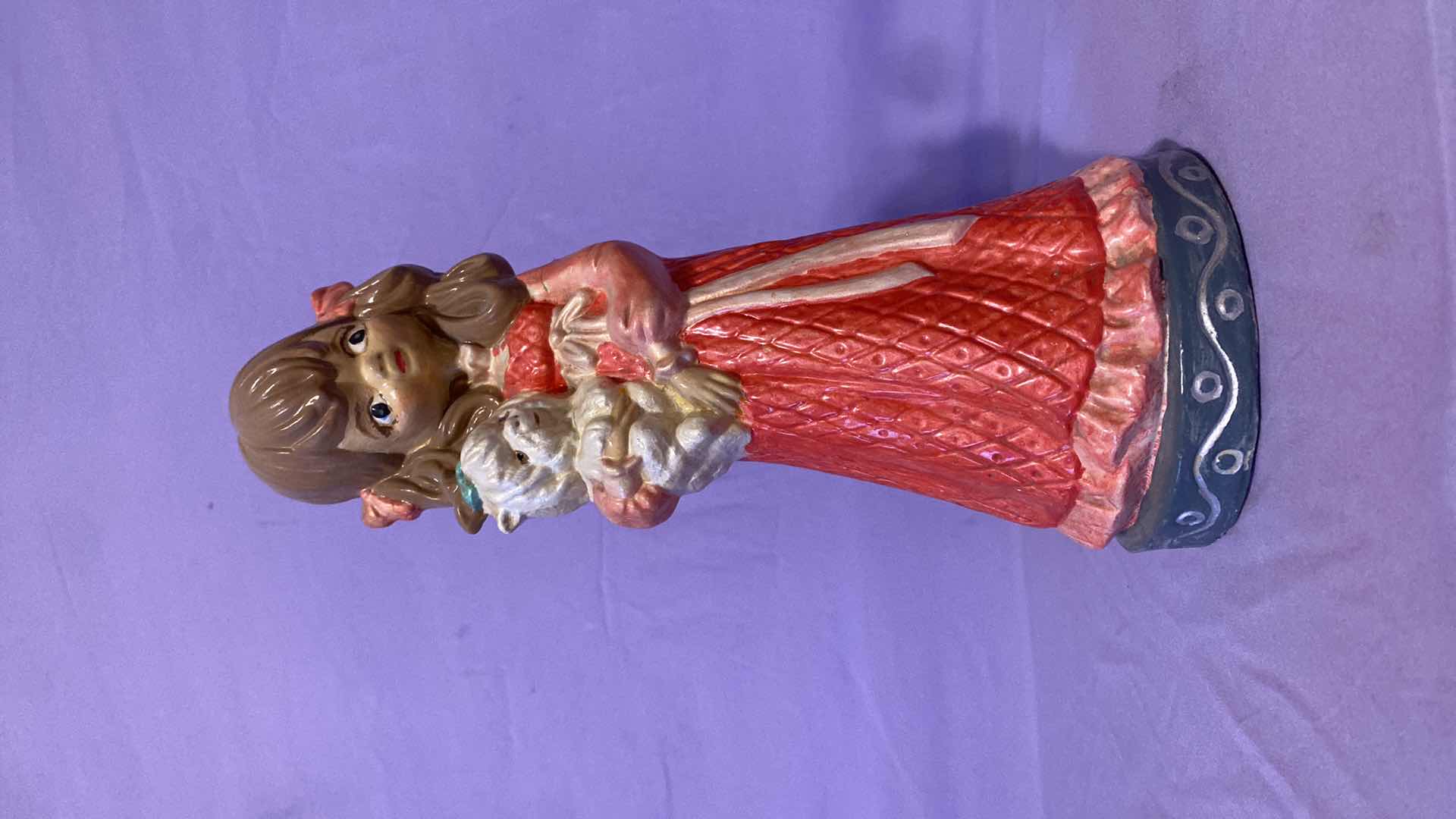 Photo 1 of CERAMIC PIG TAIL GIRL WITH HER DOGR