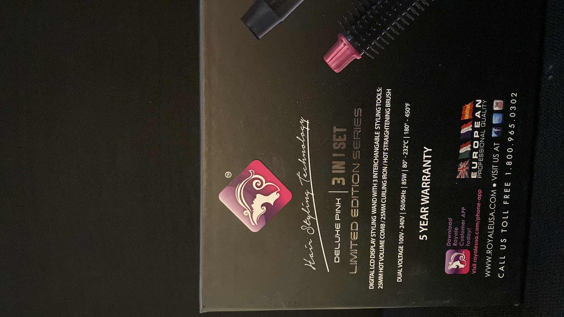 Photo 1 of PROFESSIONAL HAIRSTYLING ROYAL 3 PIECE STRAIGHTENER BRUSH SET