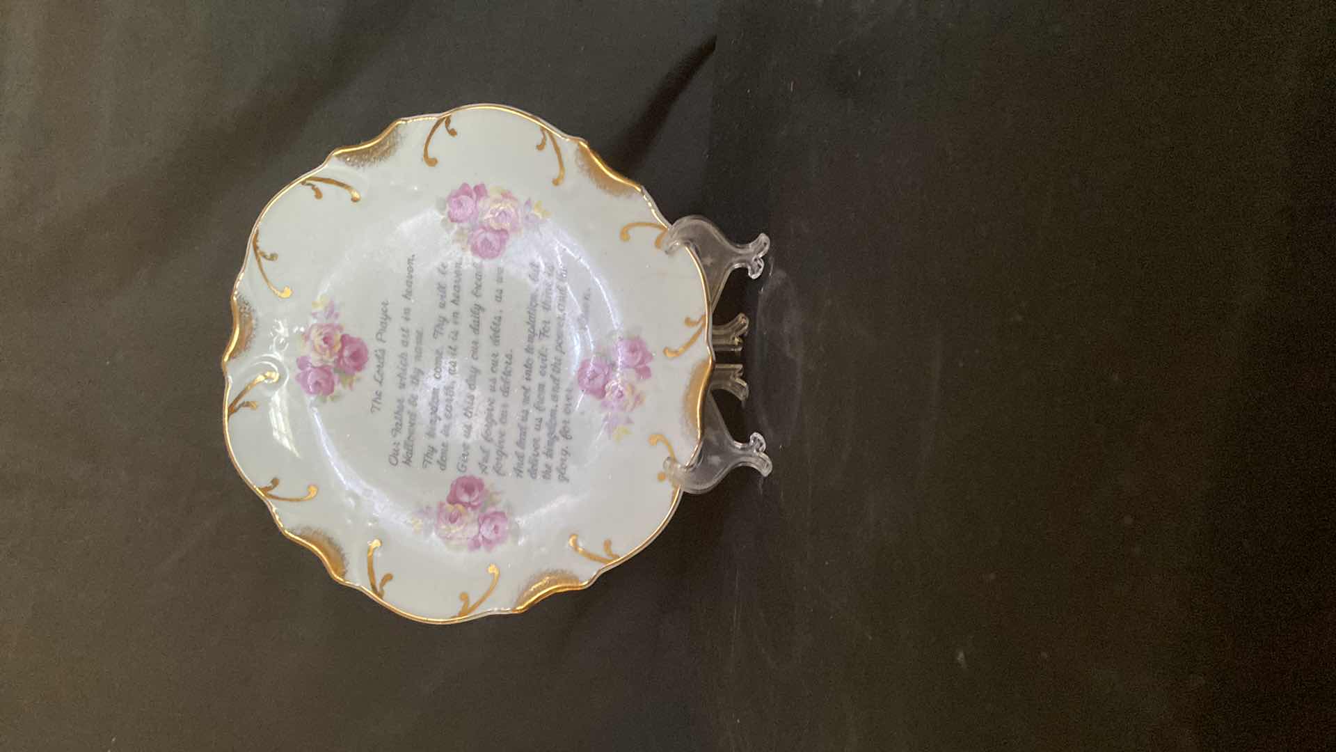 Photo 1 of DECORATIVE 18KT GOLD TRIMMED “THE LORDS PRAYER” PLATE