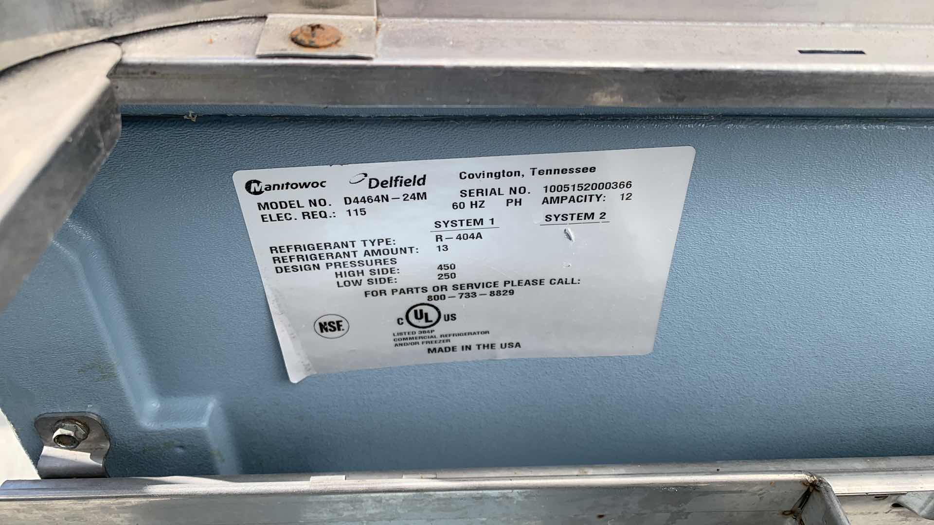 Photo 1 of DELFIELD REFRIGERATOR