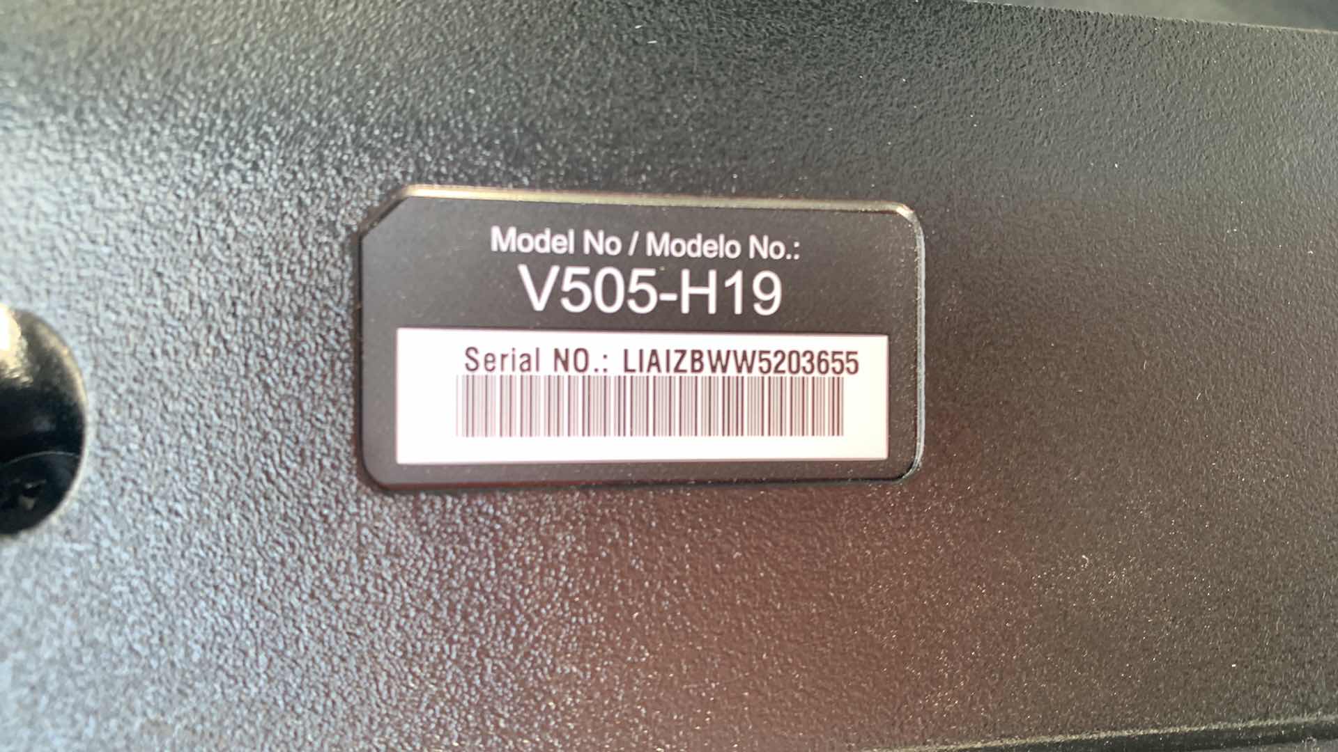 Photo 1 of 50” VIZIO TV MODEL V505 - H19 ON ROLLING STAND