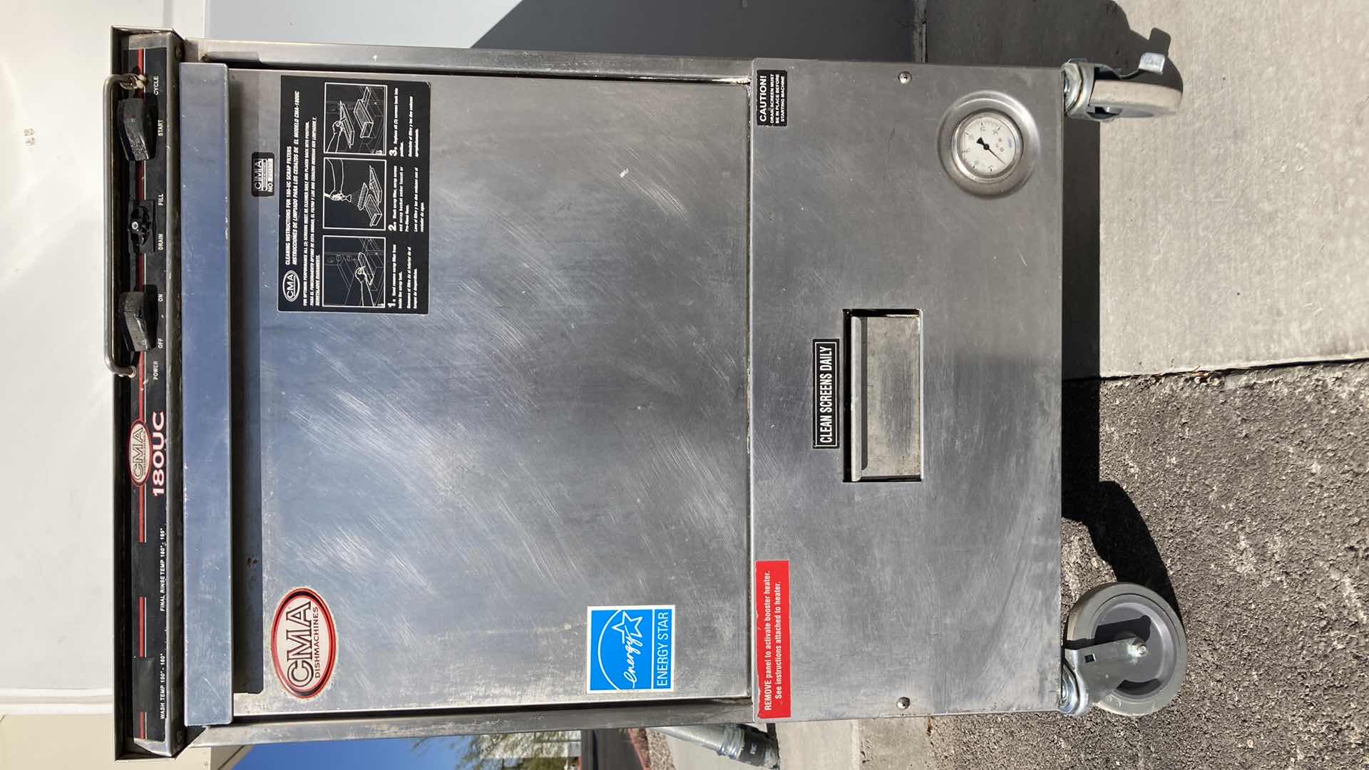 Photo 1 of CMA DISH MACHINES COMMERCIAL DISHWASHER MODEL 180UC ON CASTERS  (HARDWIRED)