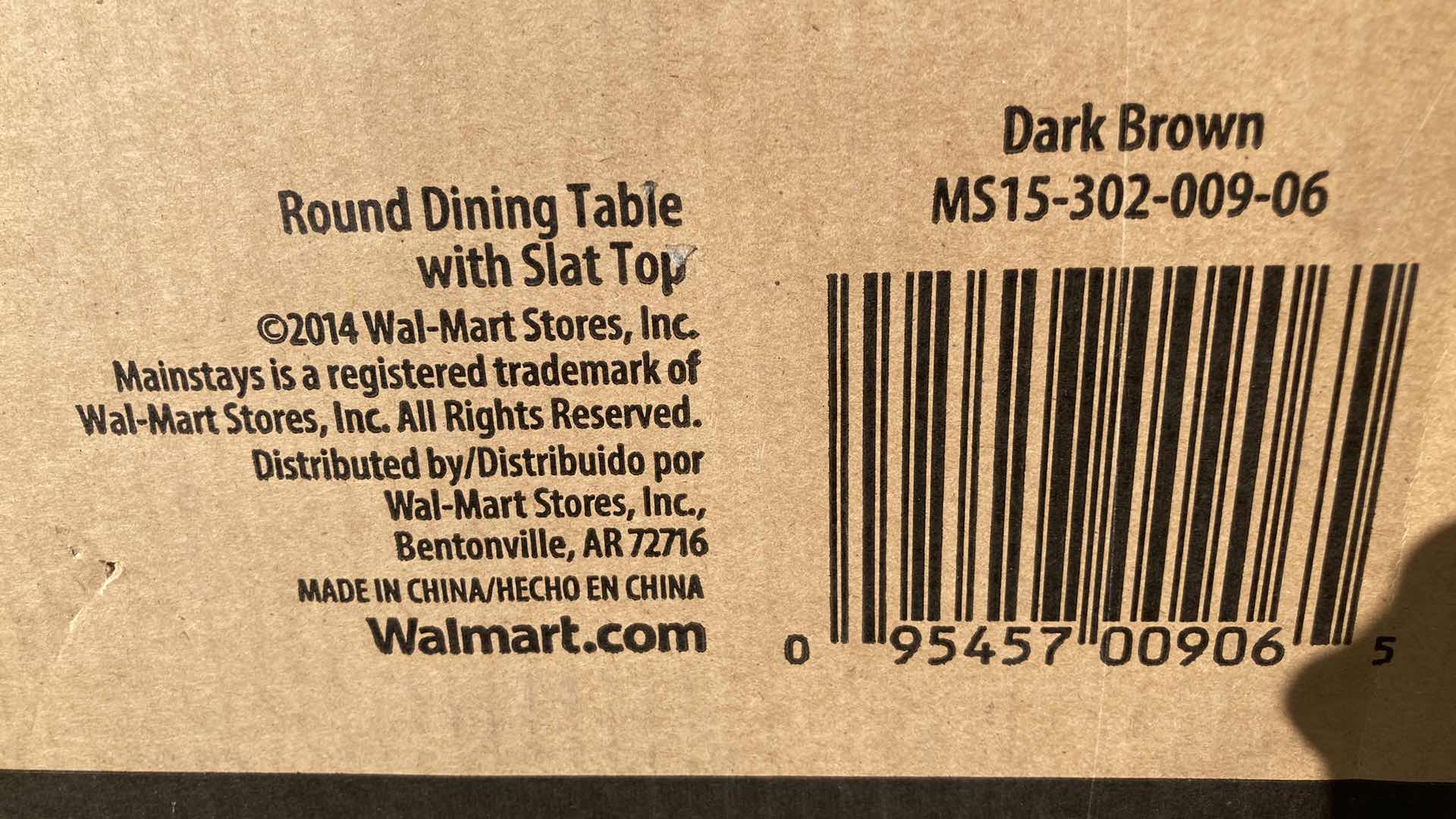 Photo 1 of NEW MAINSTAYS DARK BROWN METAL ROUND DINING SLAT TOP TABLE 41.75” X 29”