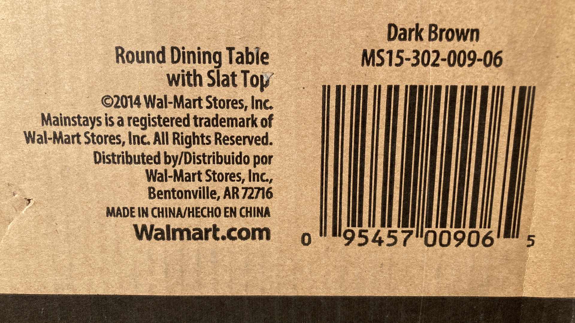 Photo 1 of NEW MAINSTAYS DARK BROWN METAL ROUND DINING SLAT TOP TABLE 41.75” X 29”