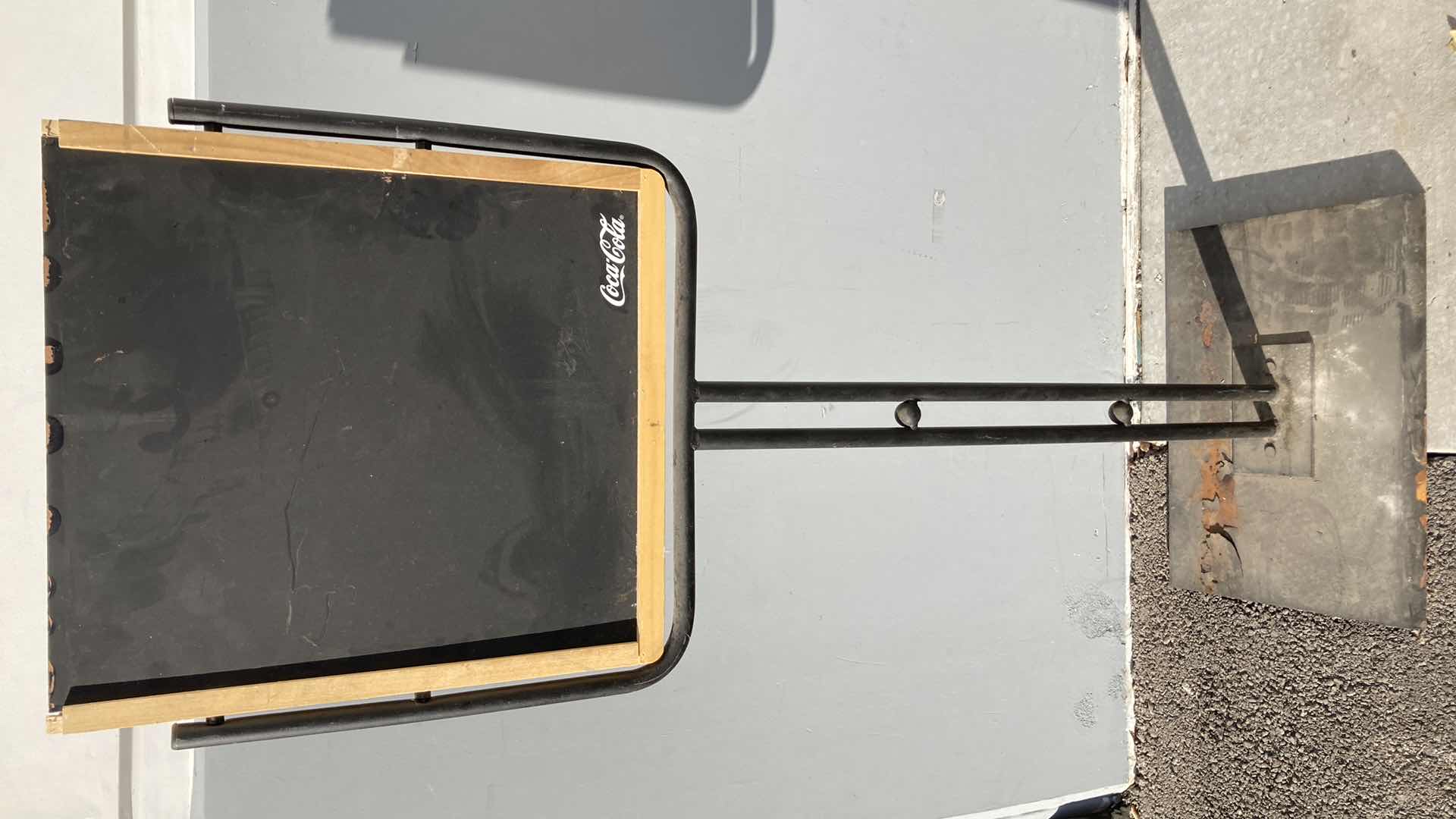 Photo 1 of COCA-COLA DUAL SIDED FREE STANDING CHALKBOARD 18.5” X 13” H 50.5”