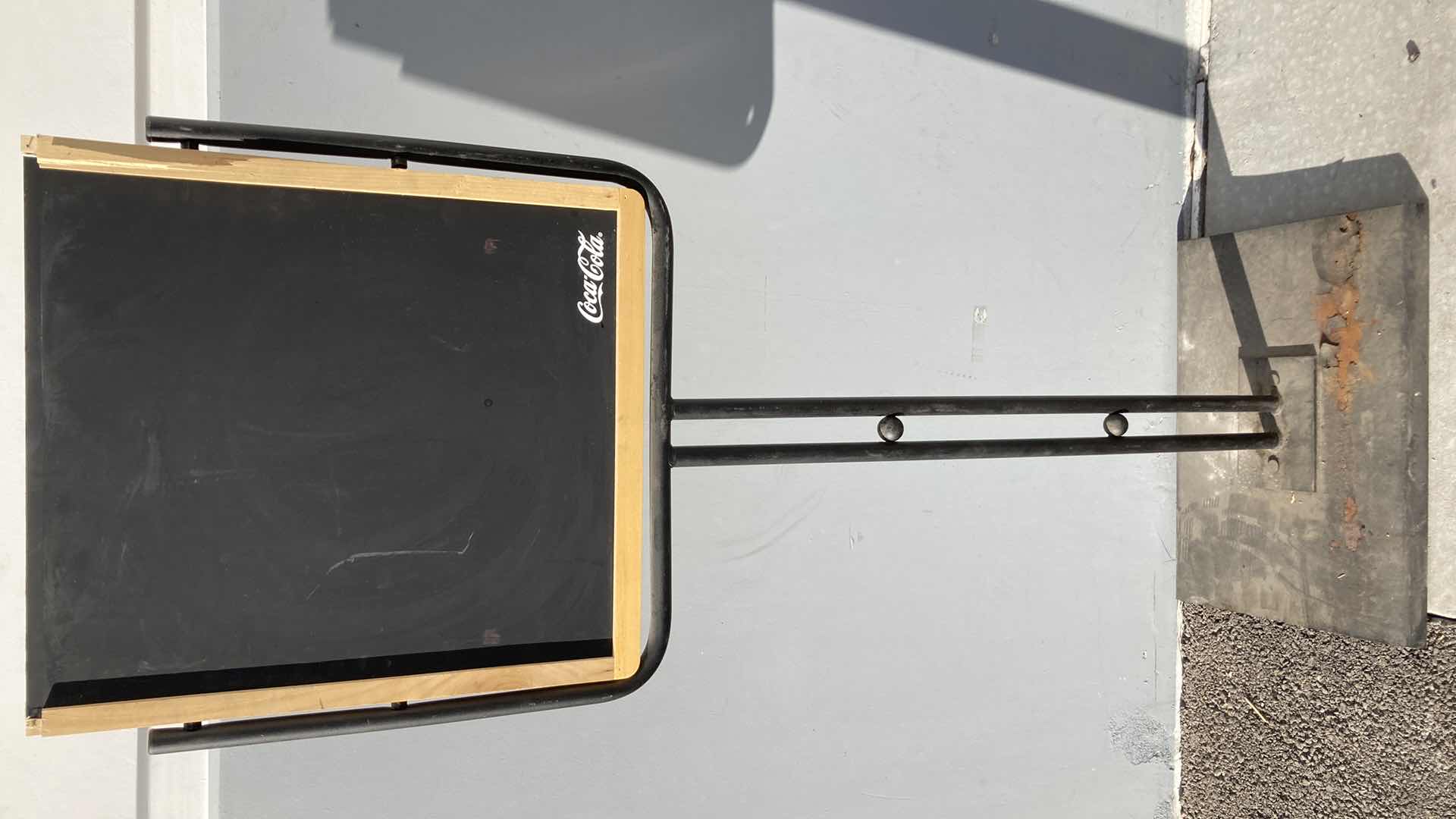Photo 1 of COCA-COLA DUAL SIDED FREE STANDING CHALKBOARD 18.5” X 13” H 50.5”