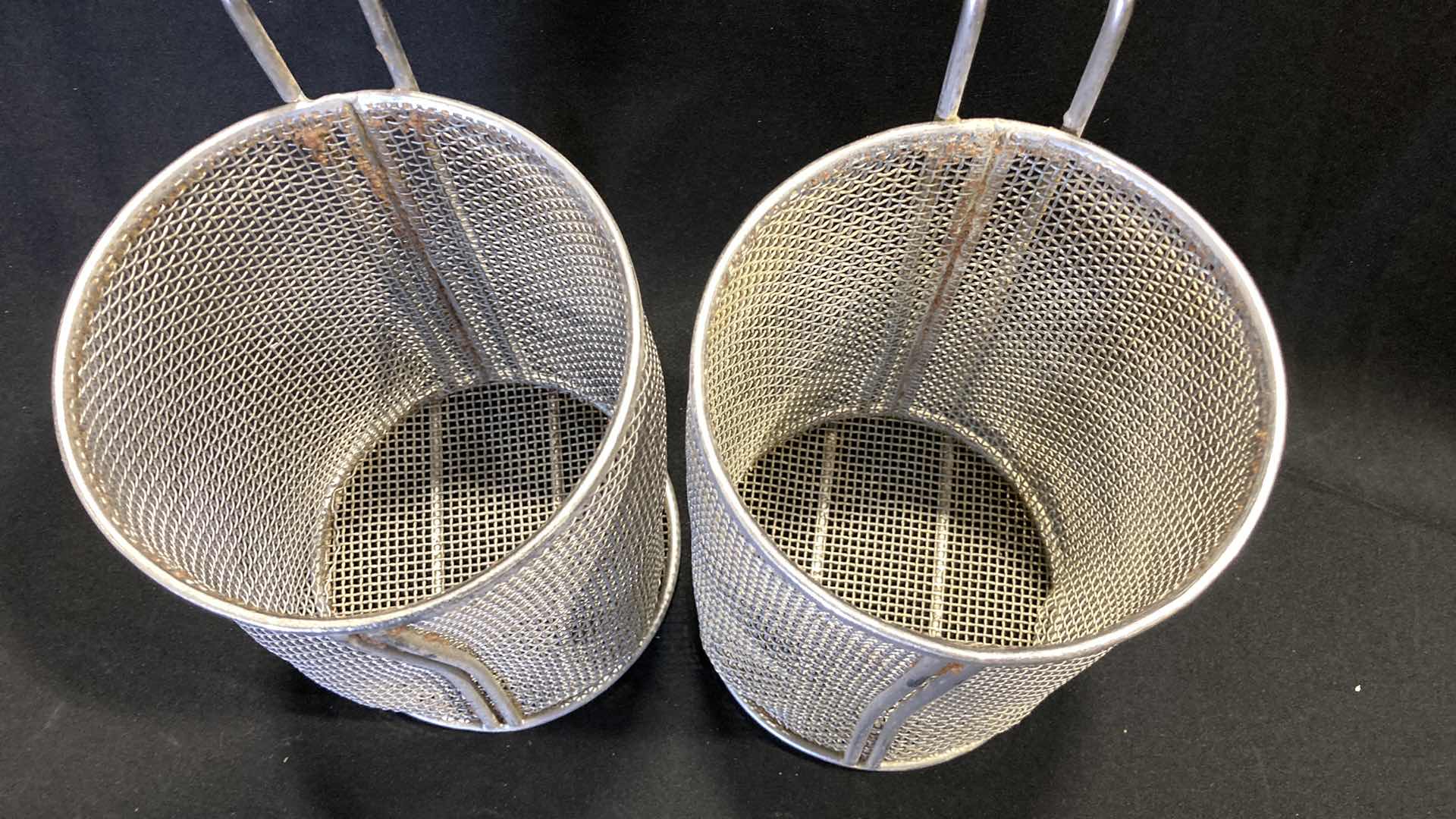Photo 1 of STAINLESS STEEL PASTA COOKING BASKETS (2) 5.25” X 12.5”