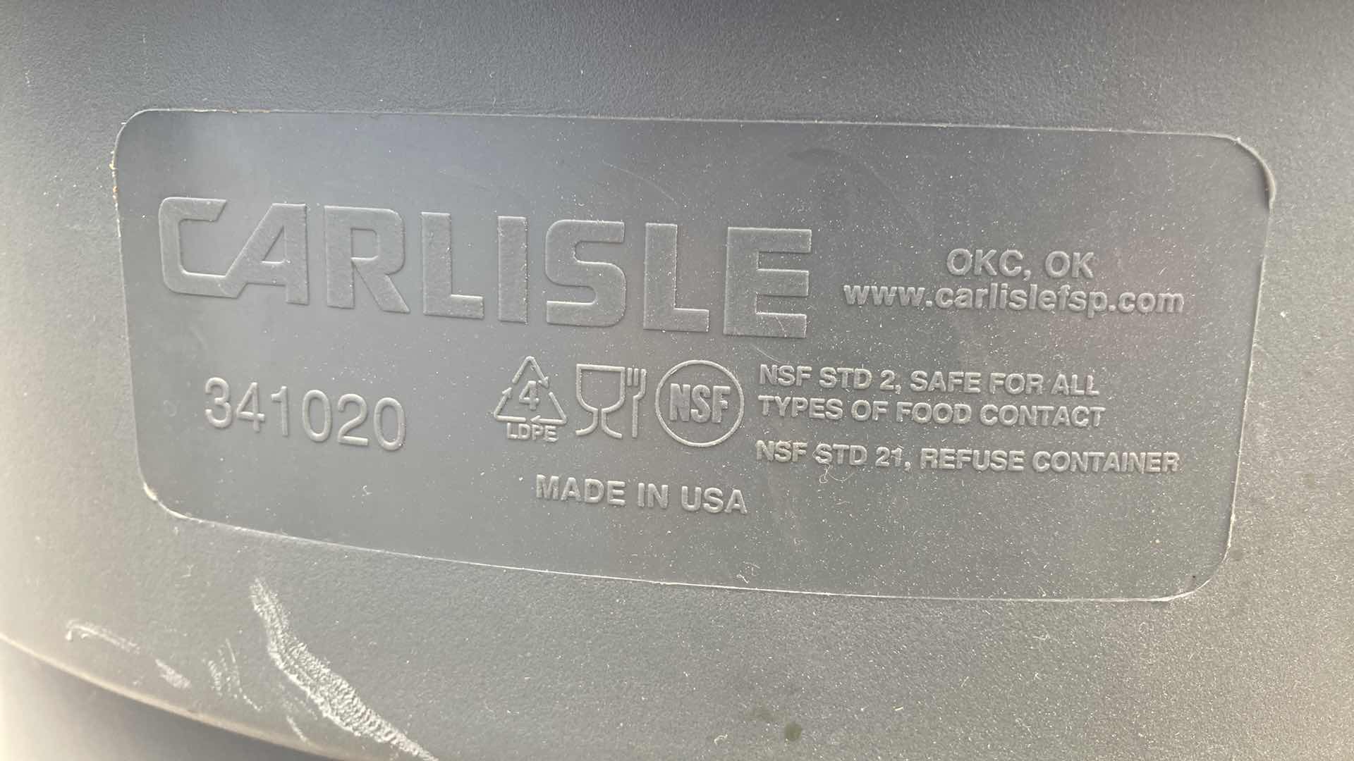 Photo 1 of CARLISLE GRAY TRASH CAN 20GAL ON CASTERS