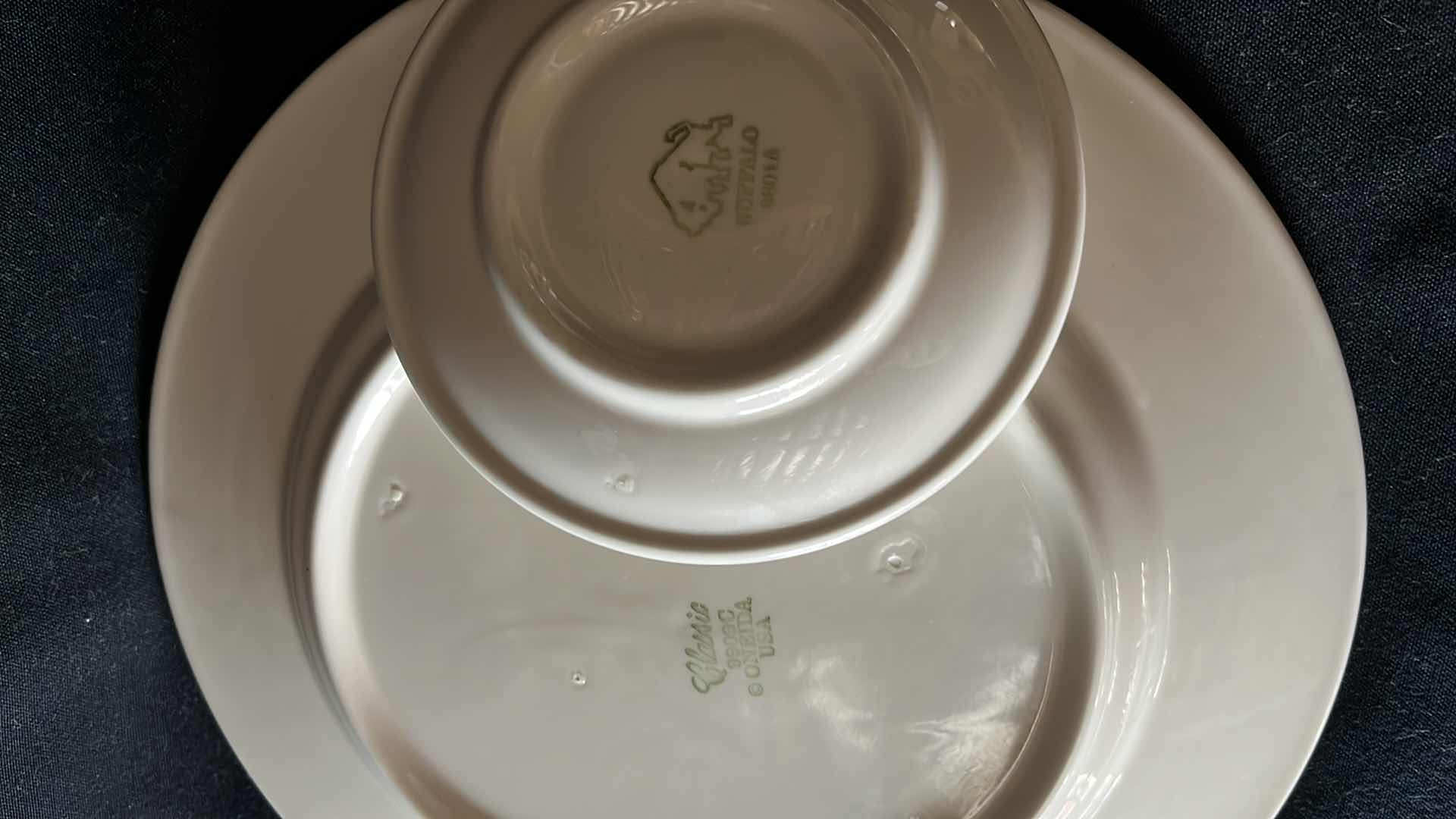 Photo 5 of ONEIDA BUFFALO DINNER AND SAUCER PLATES (SETS OF 8)