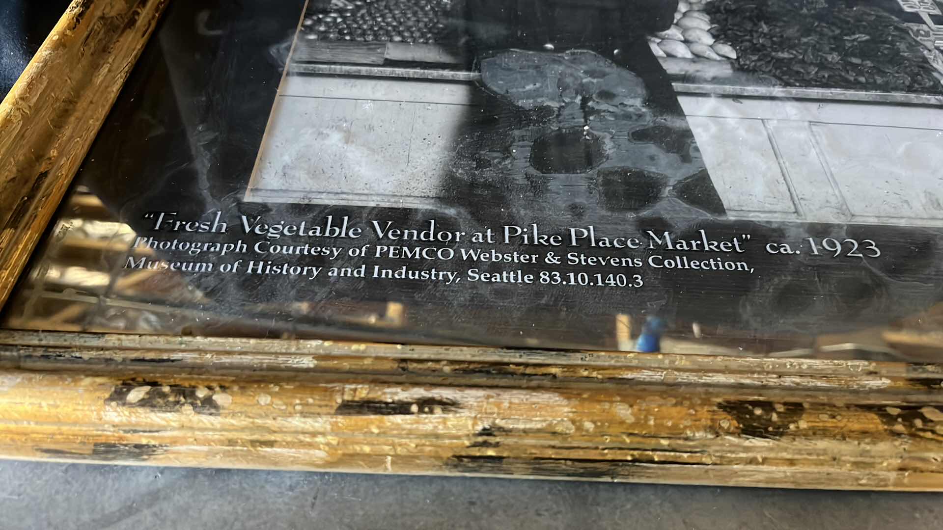 Photo 1 of FRESH VEGETABLE VENDOR AT PIKE PLACE MARKET, SEATTLE 1923 ARTWORK 33” X 27”